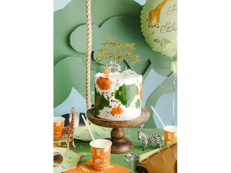 Partydeco Happy Birthday Acryl Gold 18 x 16.5 cm
