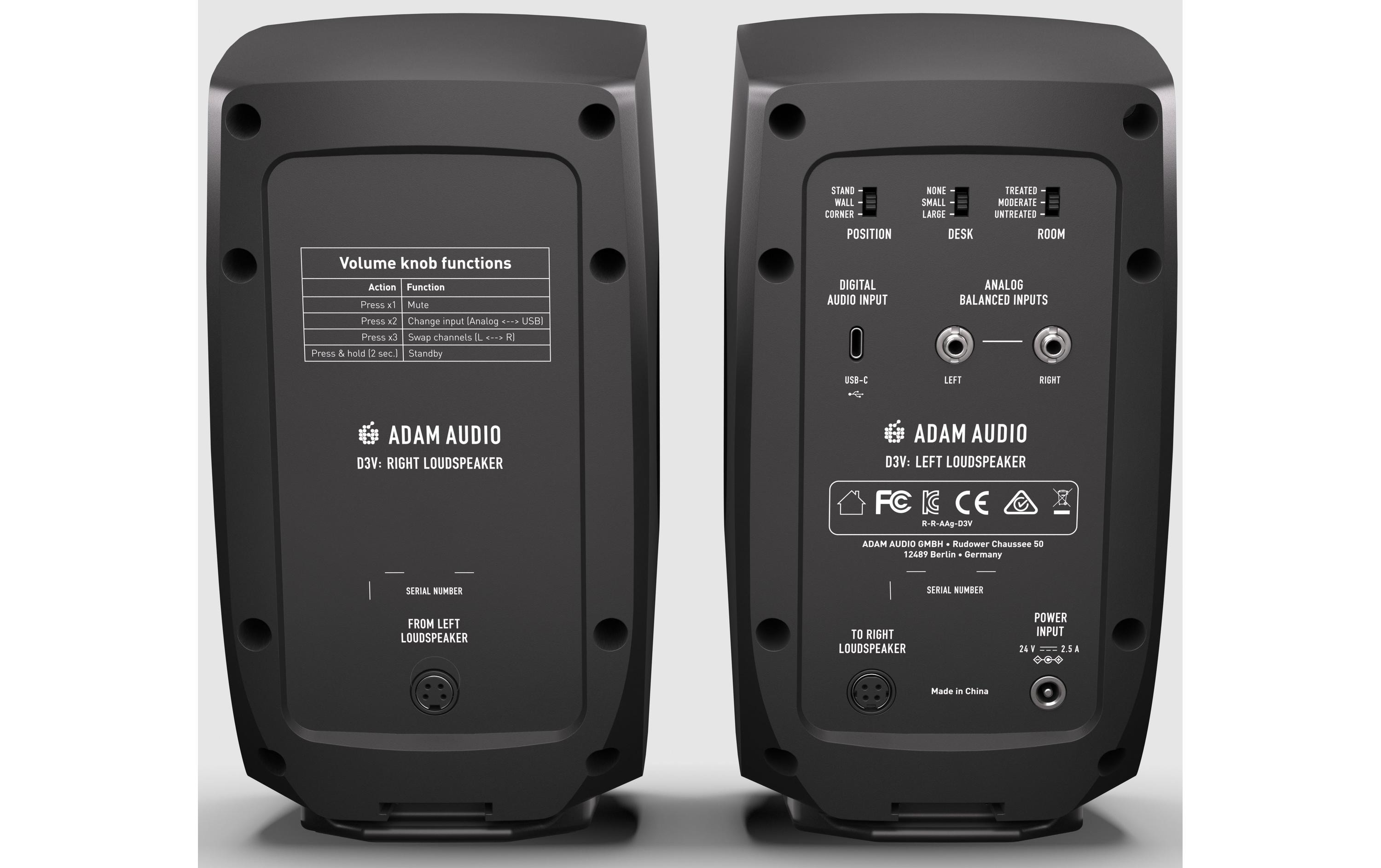 ADAM Audio Studiomonitore D3V Schwarz