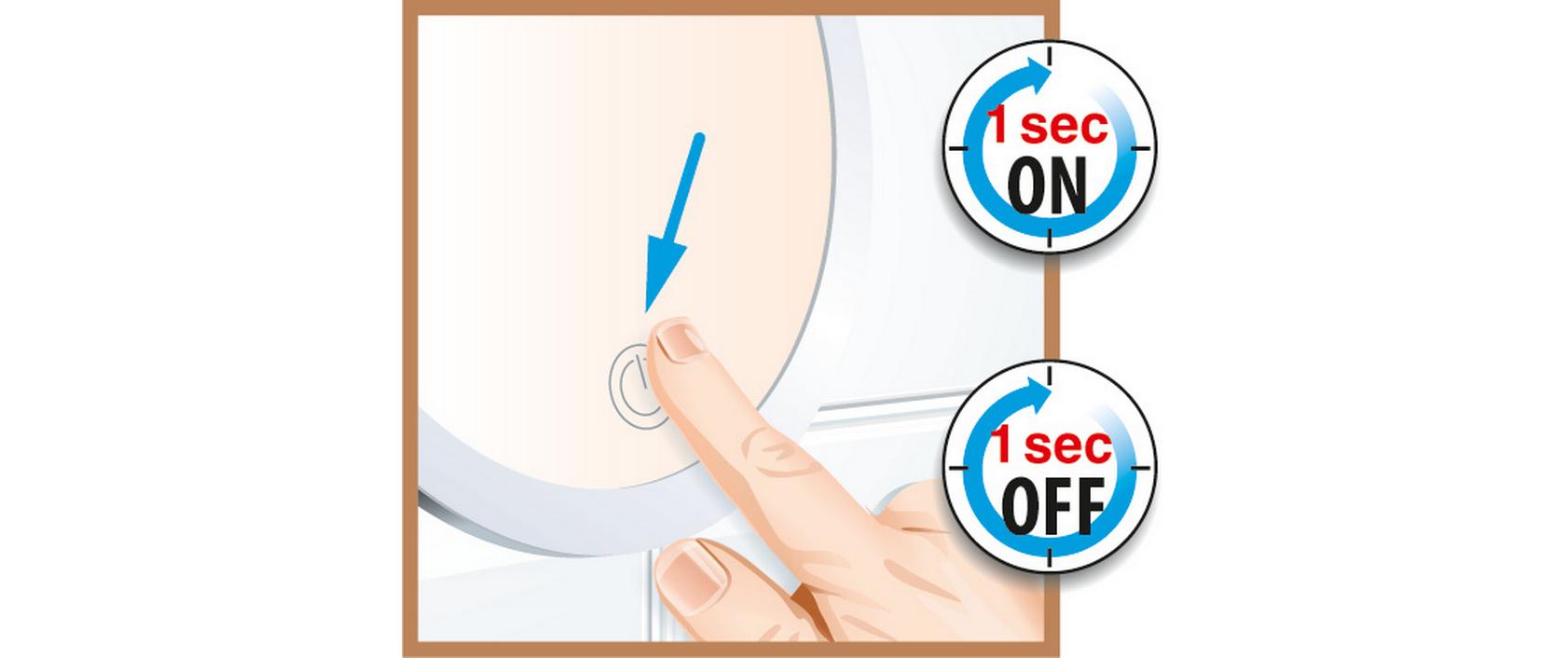 tesa Kosmetikspiegel Visioon LED, Schwarz