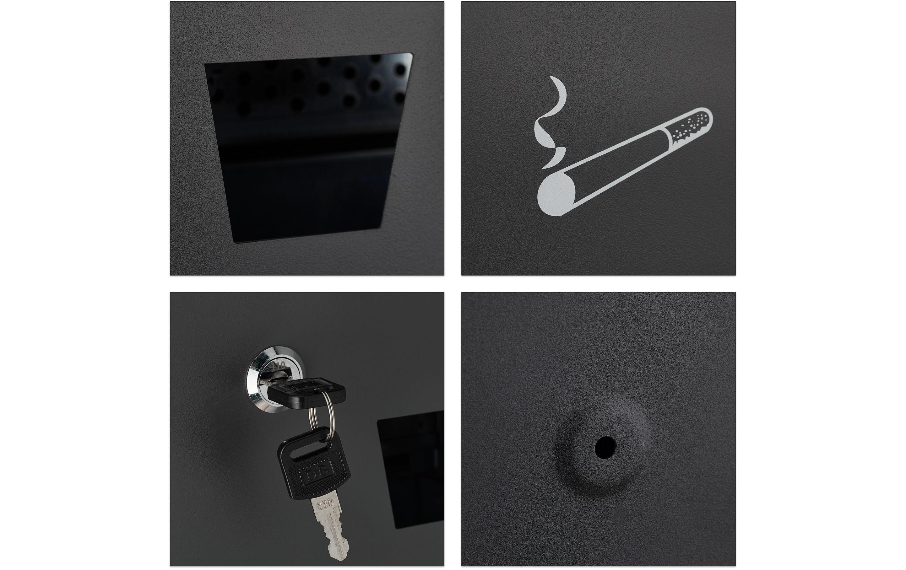 relaxdays Wandascher für aussen Schwarz/Silber