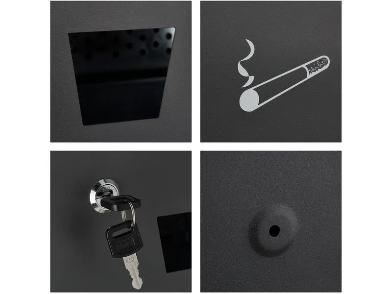 relaxdays Wandascher für aussen Schwarz/Silber relaxdays Wandascher für aussen Schwarz/Silber