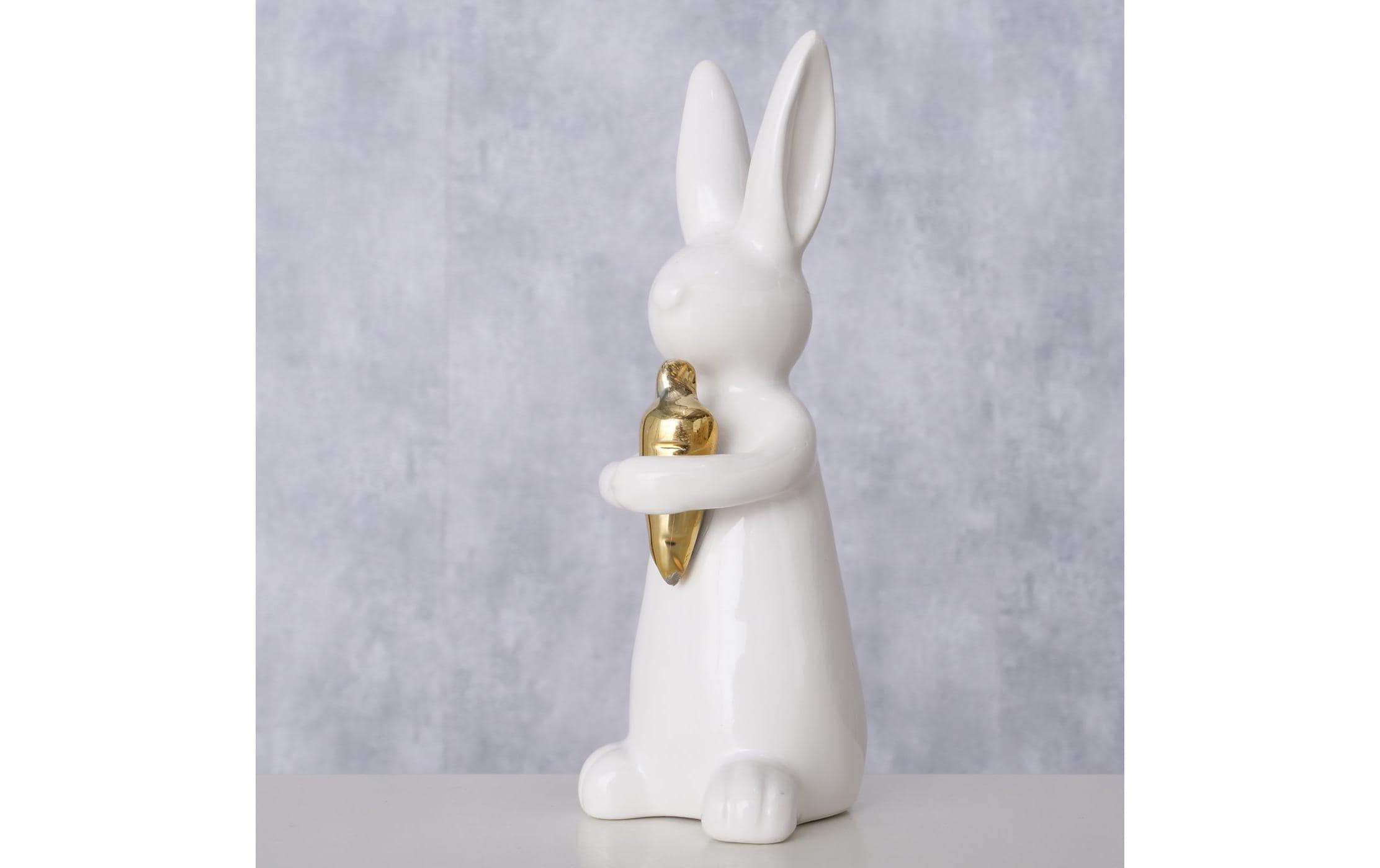 Boltze Aufsteller Hase Hopsi 15 cm, Keramik, Weiss