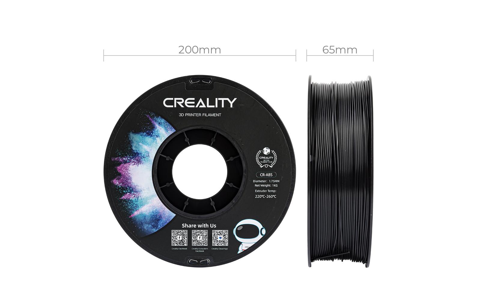Creality Filament ABS, Schwarz, 1.75 mm, 1 kg