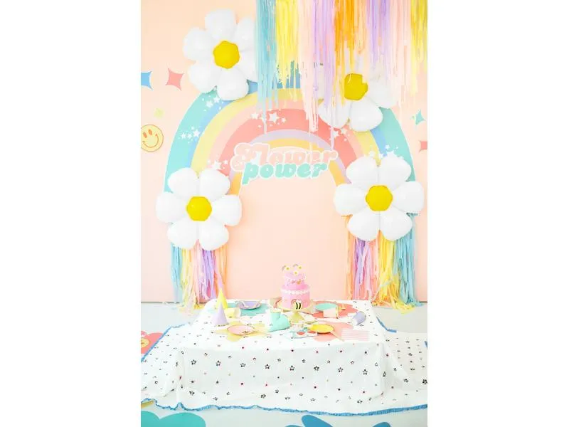 Partydeco Folienballon Gänseblümchen 97 x 103 cm, Gelb/Weiss