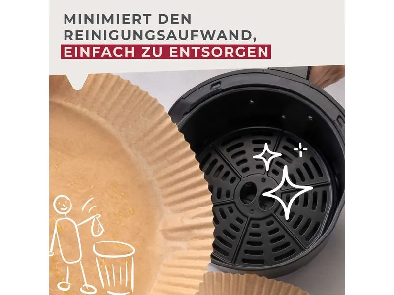 Fackelmann Backpapier Airfryer, Ø 20 cm, 40 Stück