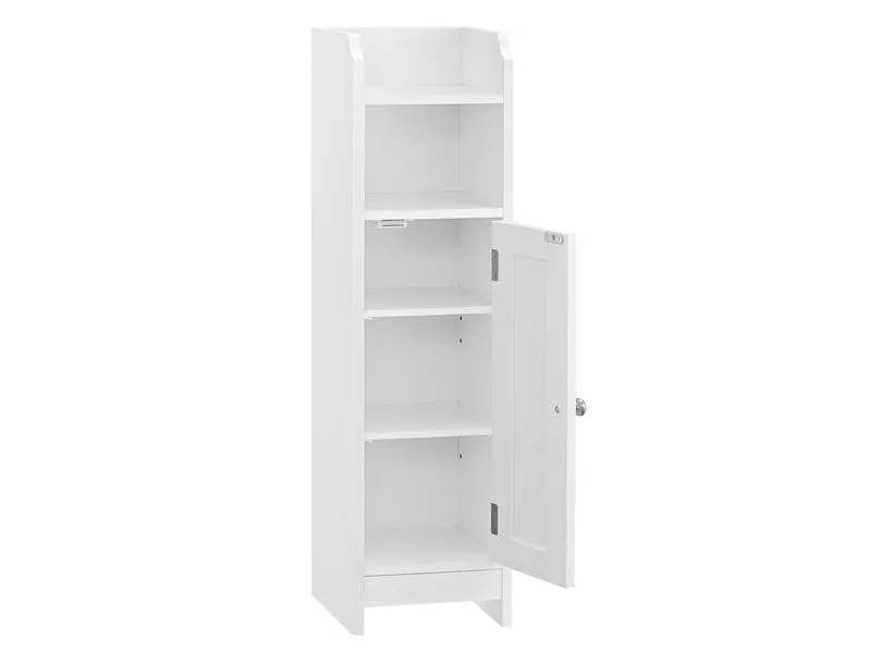 VASAGLE Badezimmerregal mit Tür 80 x 20 cm, Weiss VASAGLE Badezimmerregal mit Tür 80 x 20 cm, Weiss