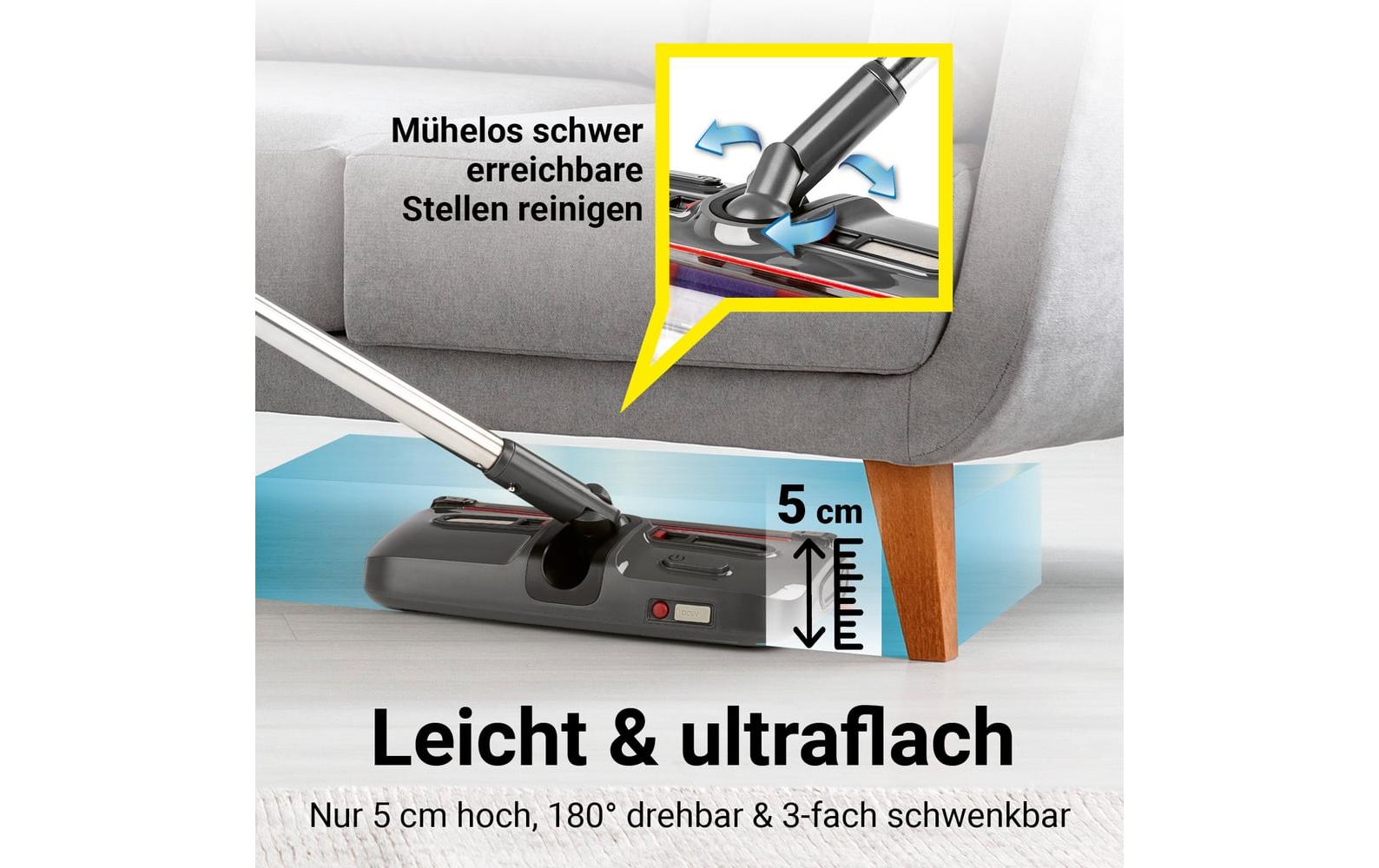 CLEANmaxx Akku-Besen 15 W, USB-C, LED