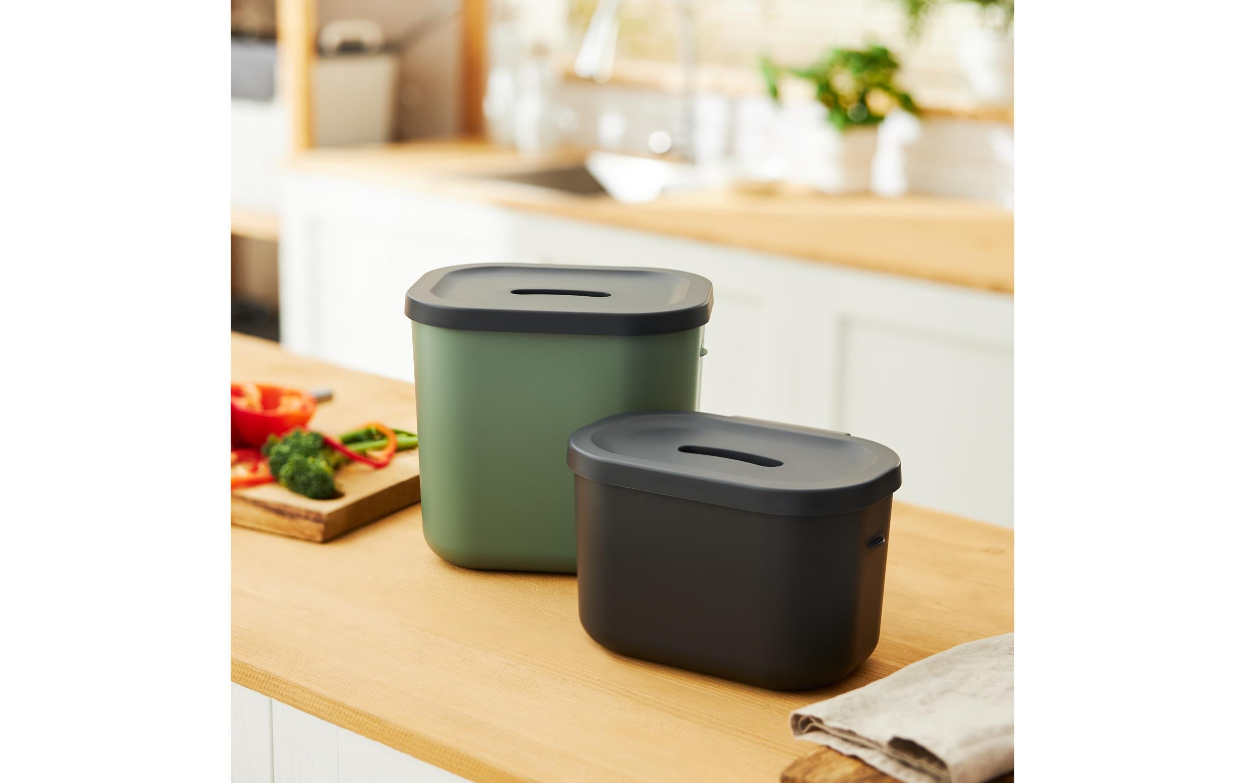 Rotho Recyclingbehälter Jive 99.2 l, Grün/Schwarz/Weiss