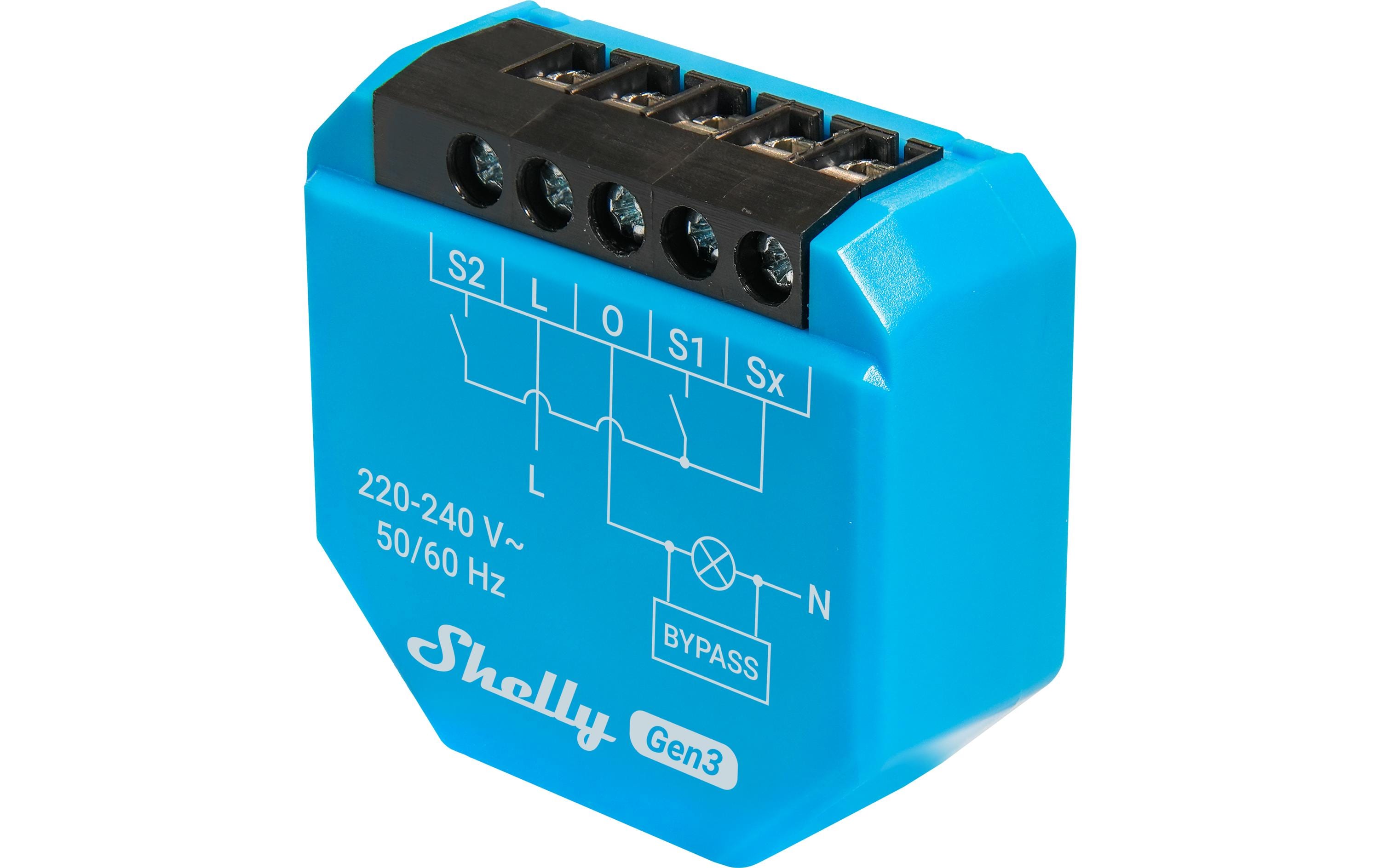 Shelly WLAN-Schaltaktor 1 l Gen3 10 A, Bluetooth Bypass