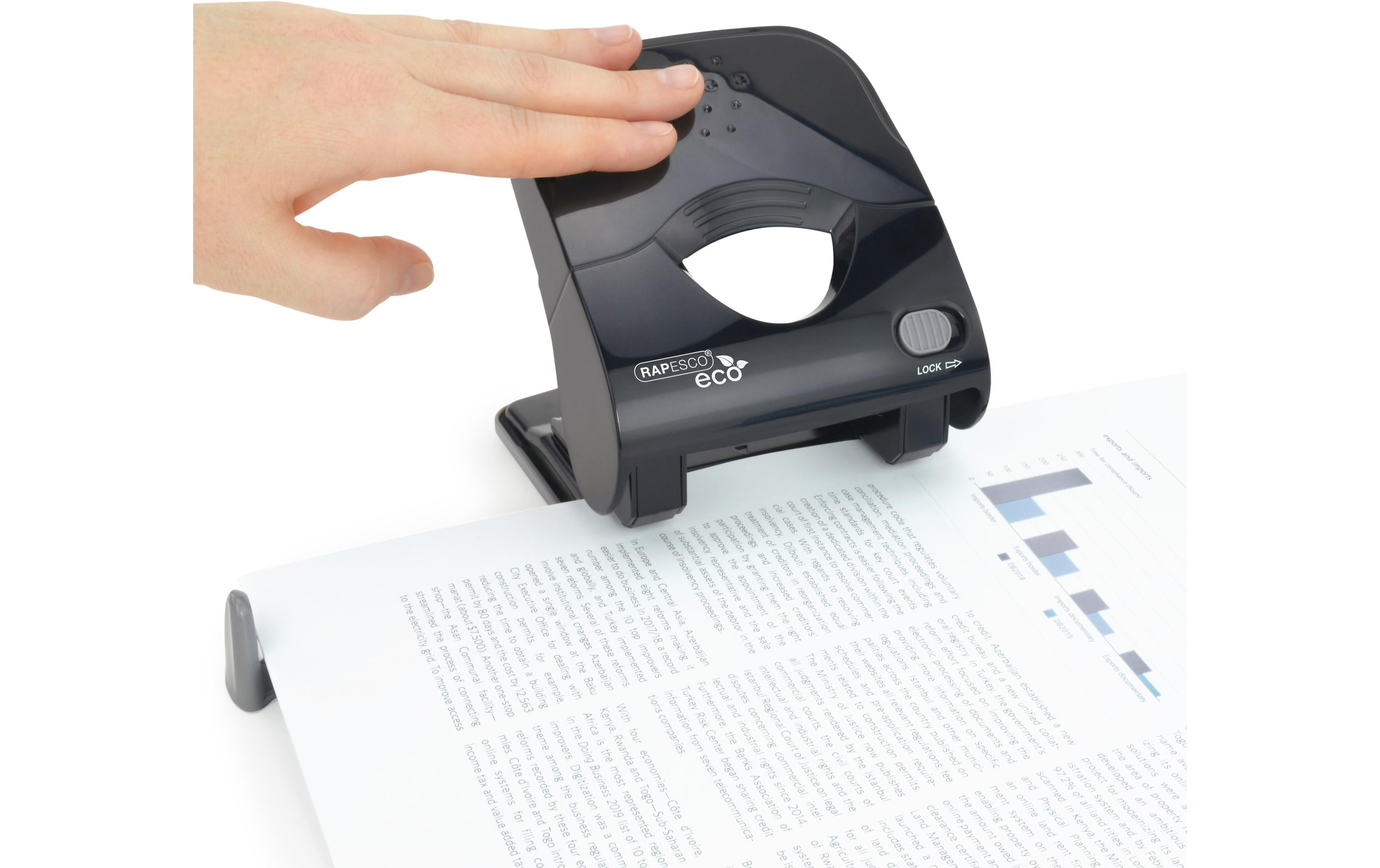 Rapesco Locher Germ-Savvy X5-40PS ECO 40 Seiten, Schwarz