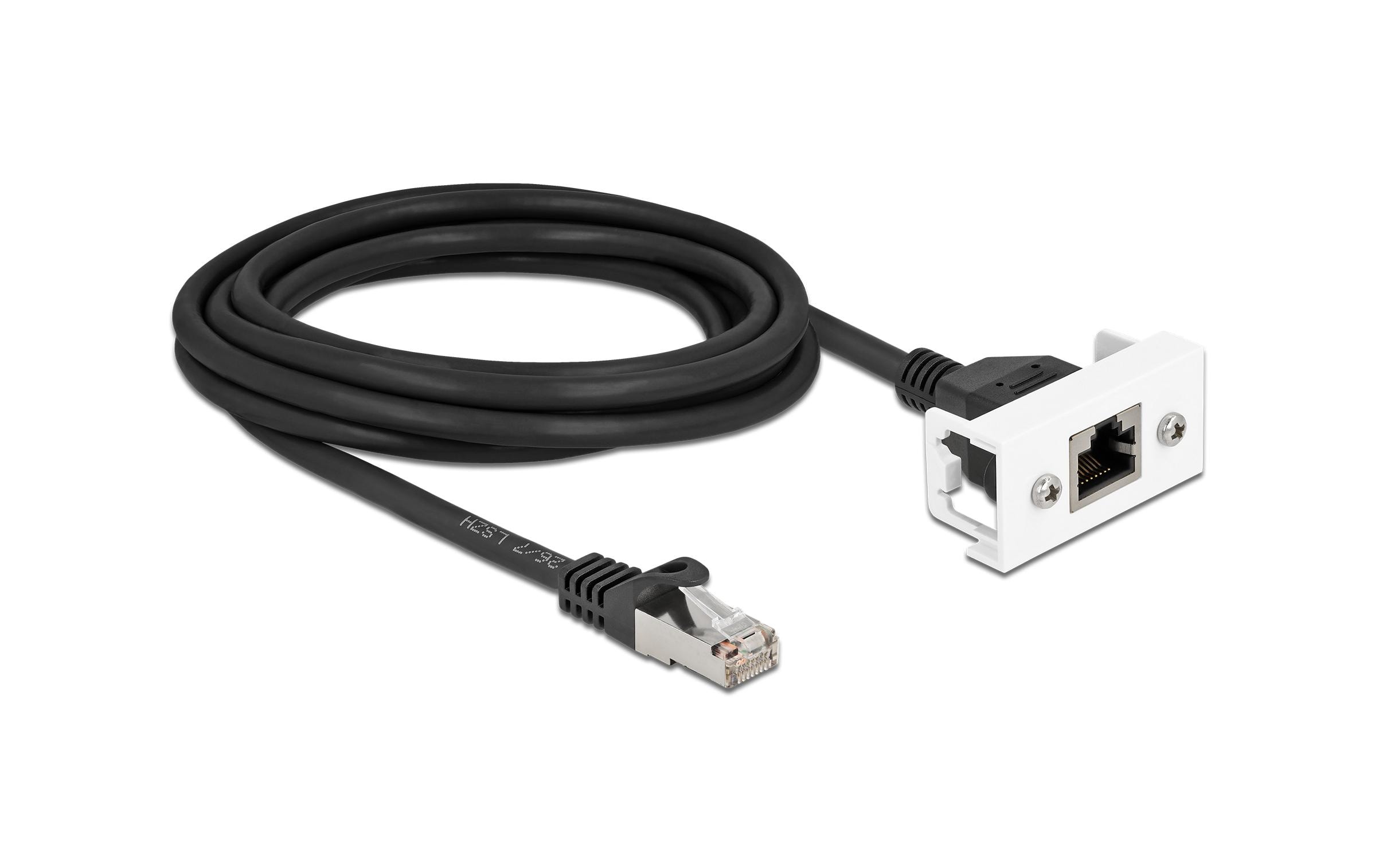 Delock Patchkabel für Easy 45 Modul Cat 6A, S/FTP, 3 m, Schwarz Delock Patchkabel für Easy 45 Modul Cat 6A, S/FTP, 3 m, Schwarz