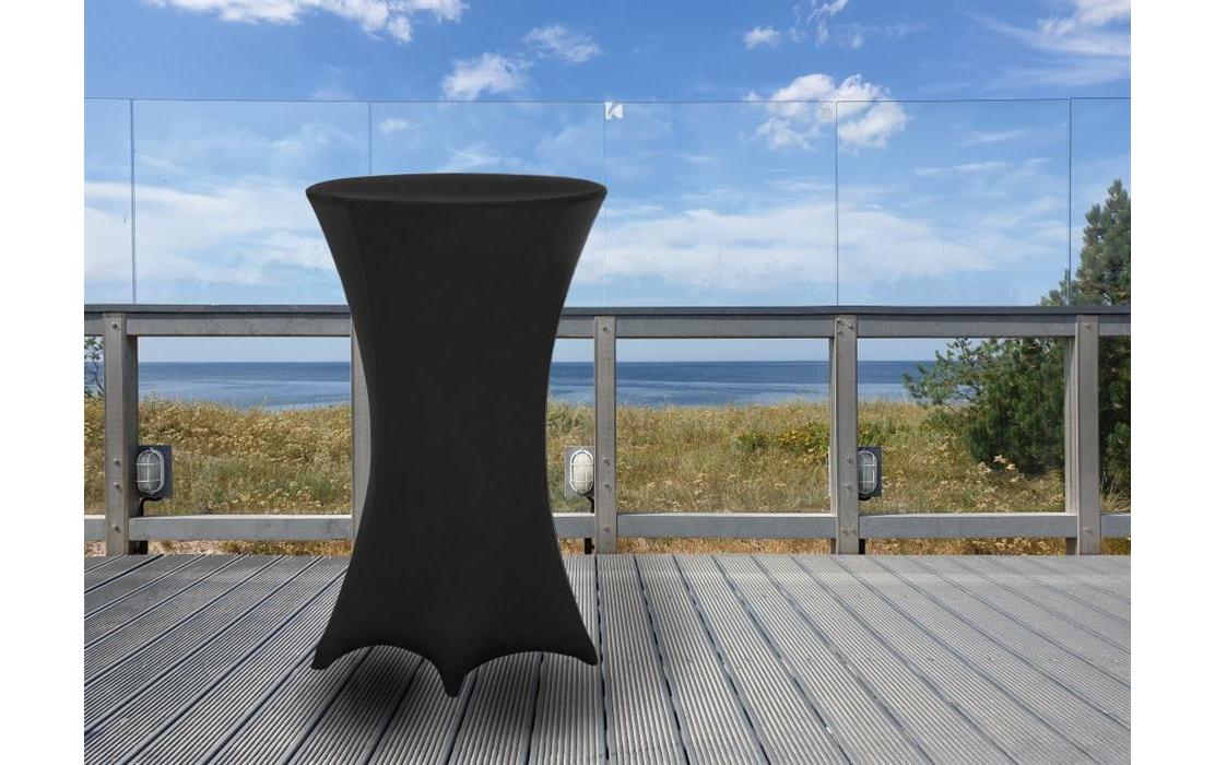 Dameco Stoff Stehtisch-Husse 60 cm/65 cm x 120 cm, Schwarz