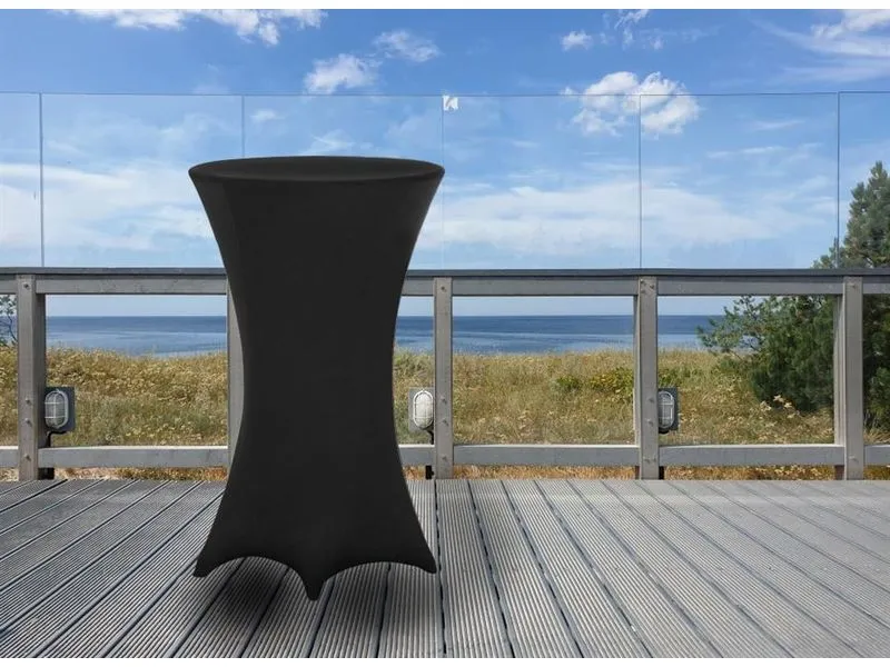 Dameco Stoff Stehtisch-Husse 60 cm/65 cm x 120 cm, Schwarz