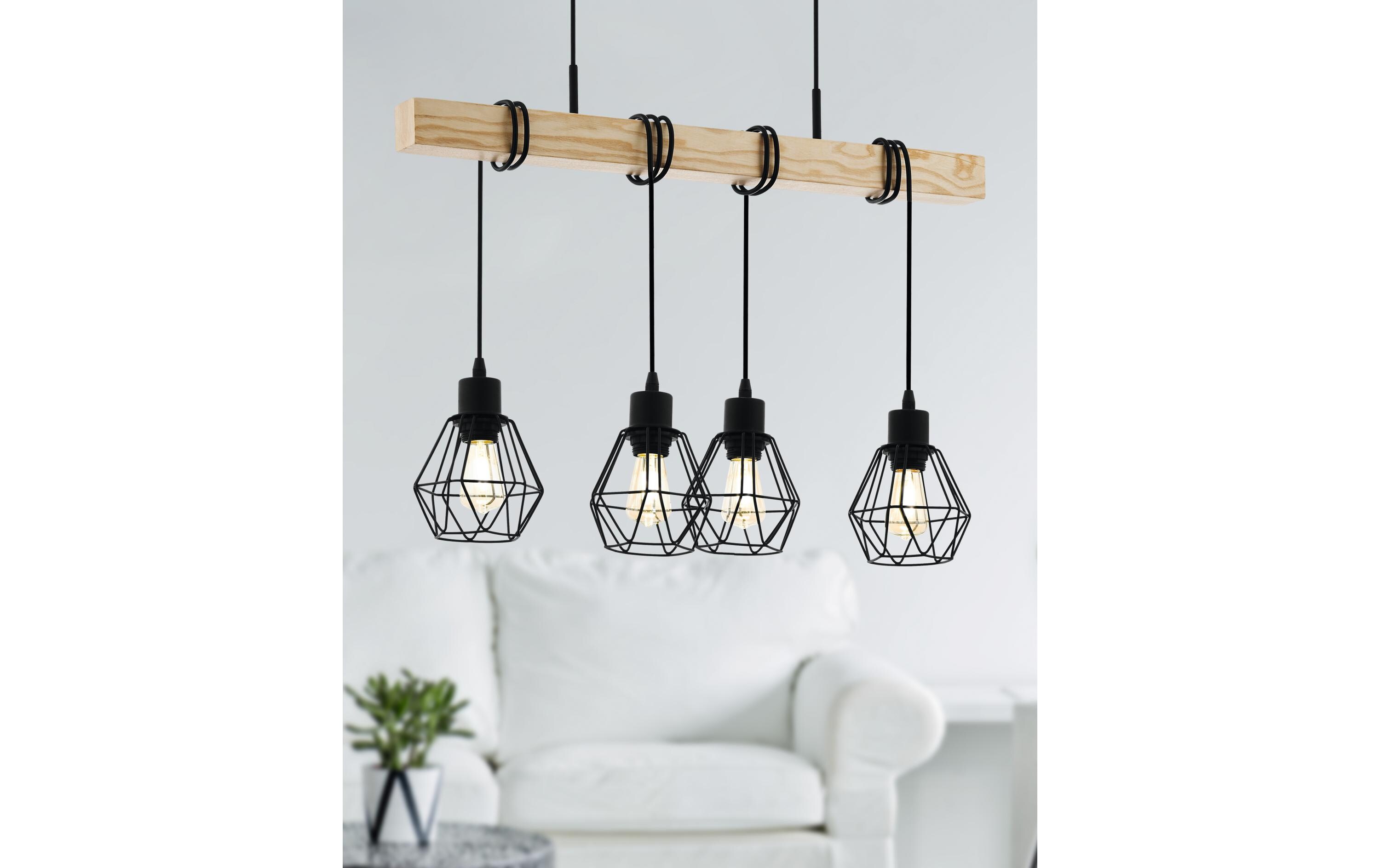 EGLO Leuchten Pendelleuchte TOWNSHEND 5 schwarz exkl. E27 4x60W EGLO Leuchten Pendelleuchte TOWNSHEND 5 schwarz exkl. E27 4x60W