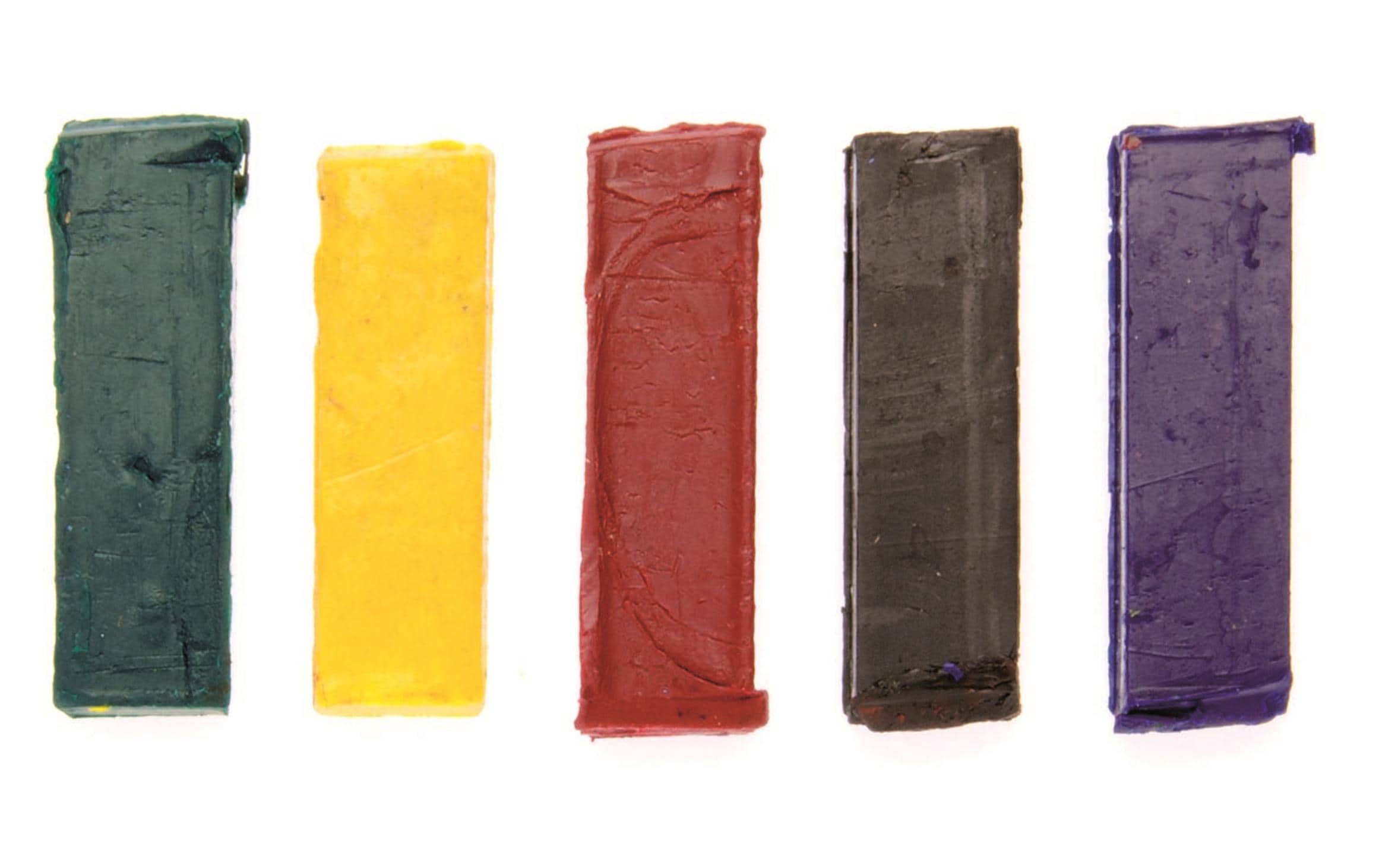 Glorex Wachsfarben 35 x 10 x 6 mm Grün/Gelb/Rot/Schwarz/Violett