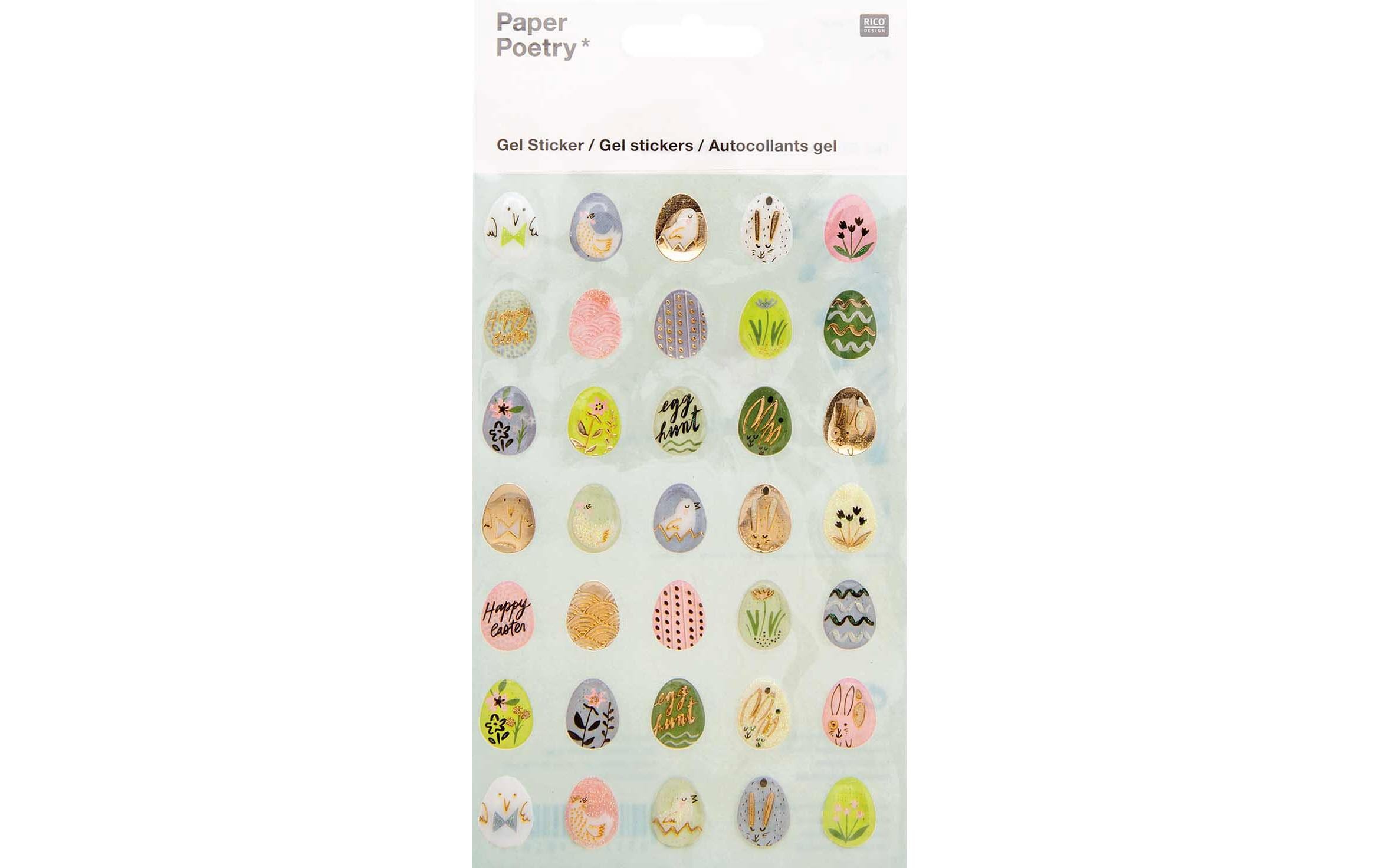 Rico Design Sticker Ostereier, Gel, 1 Blatt
