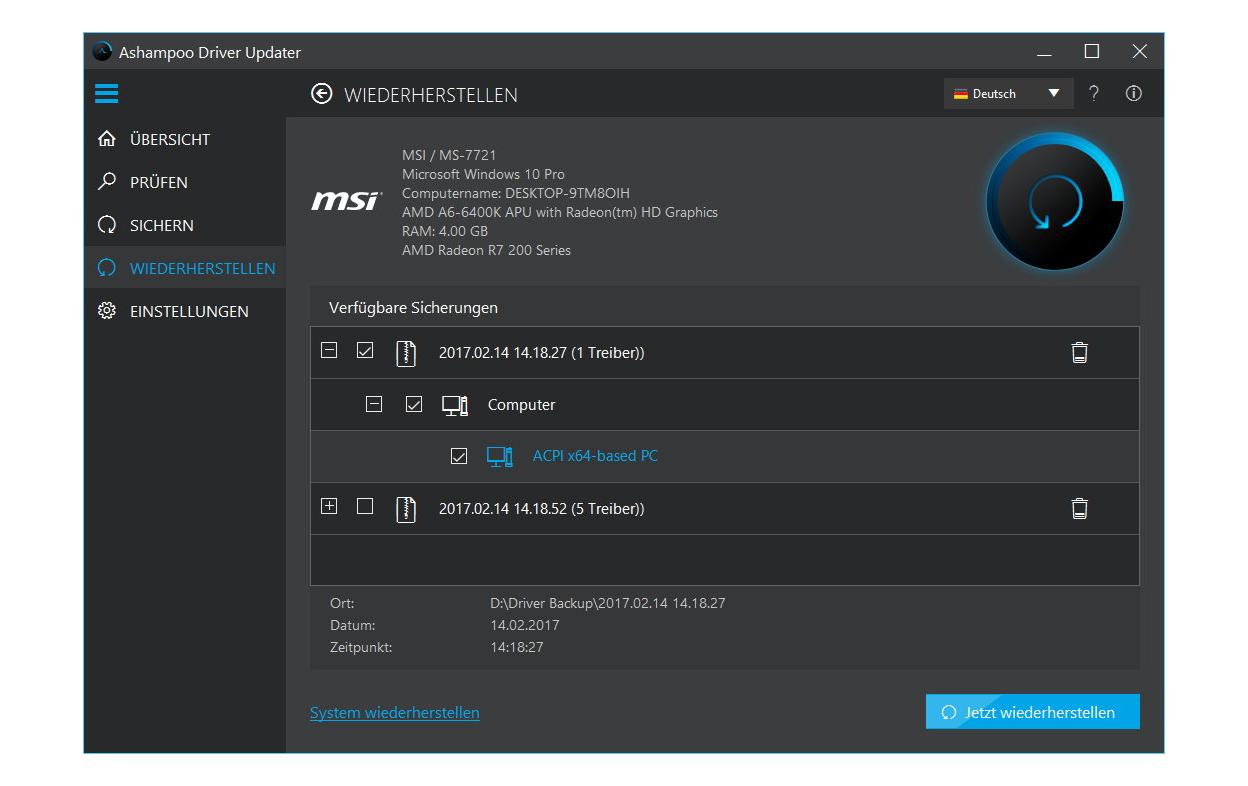 Ashampoo Driver Updater ESD, Vollversion, 3 PC, 1 Jahr