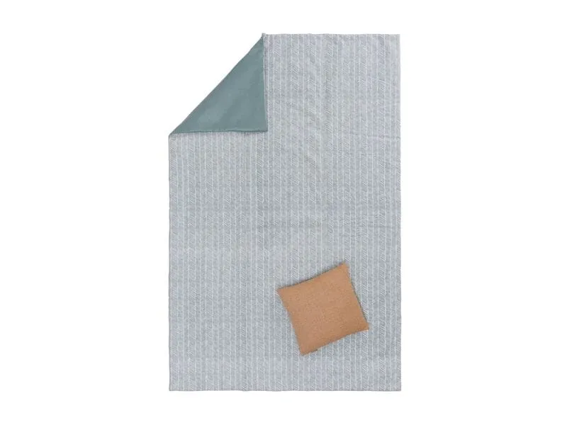 Urbanara Picknickdecke Mallur 130 x 190 cm - Grüngrau / Weiss Urbanara Picknickdecke Mallur 130 x 190 cm - Grüngrau / Weiss
