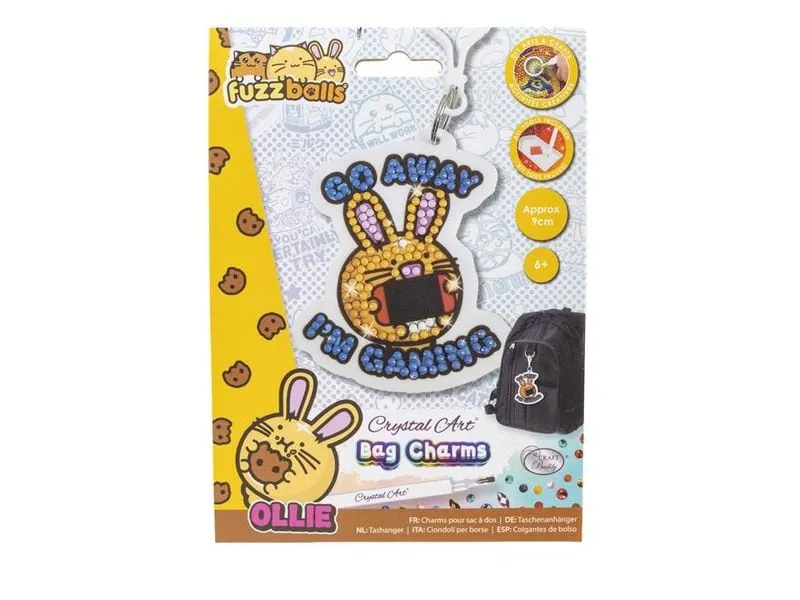 CRAFT Buddy Go Away I'm Gaming, Crystal Art Rucksack Anhänger