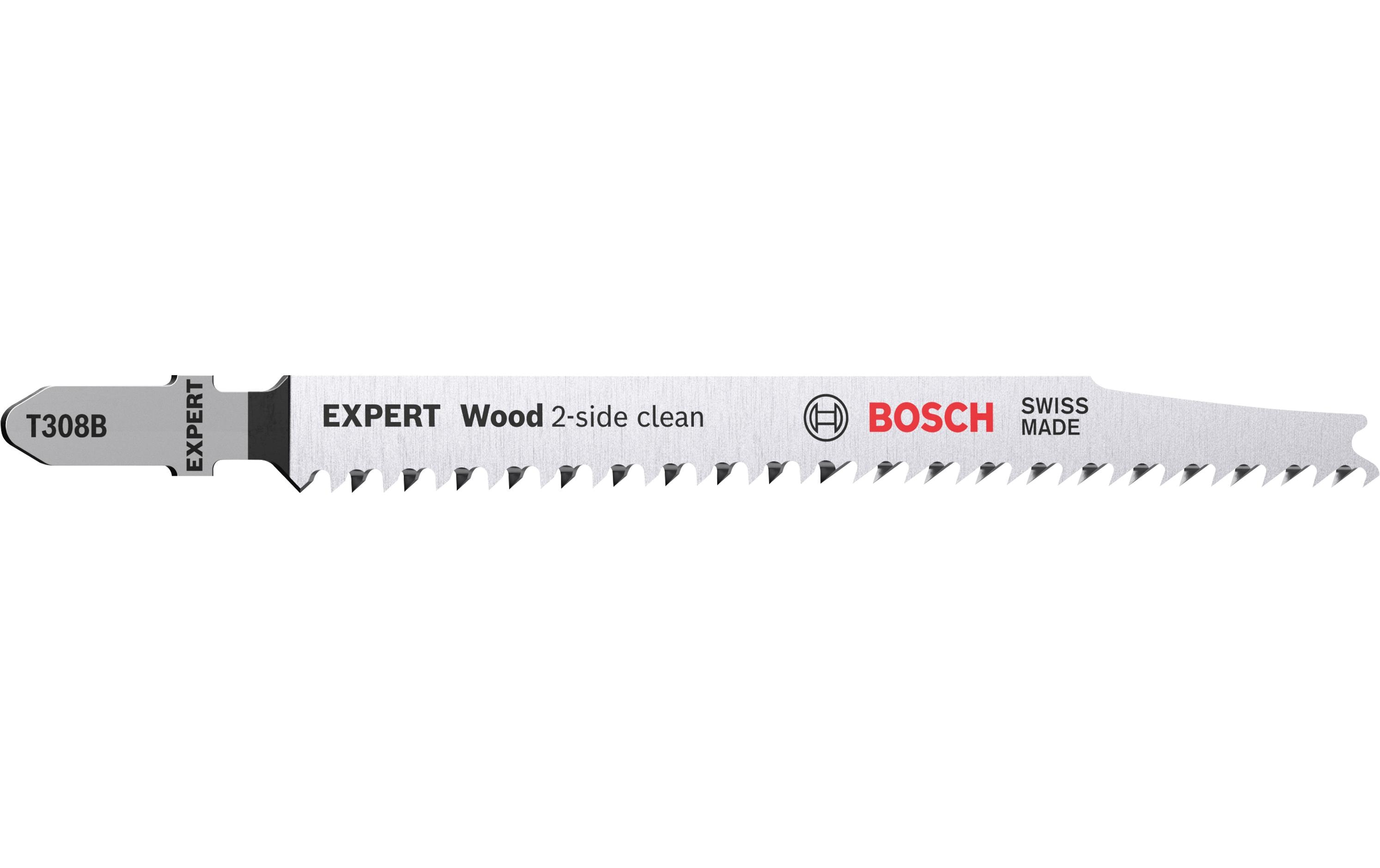 Bosch Professional Stichsägeblatt EXPERT Wood 2-side clean T 308 B, 3 Stück