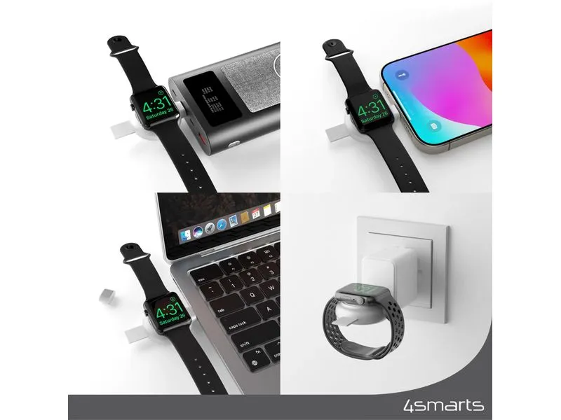 4smarts Ladekabel Apple Watch Charger QI2.0 Silber 4smarts Ladekabel Apple Watch Charger QI2.0 Silber