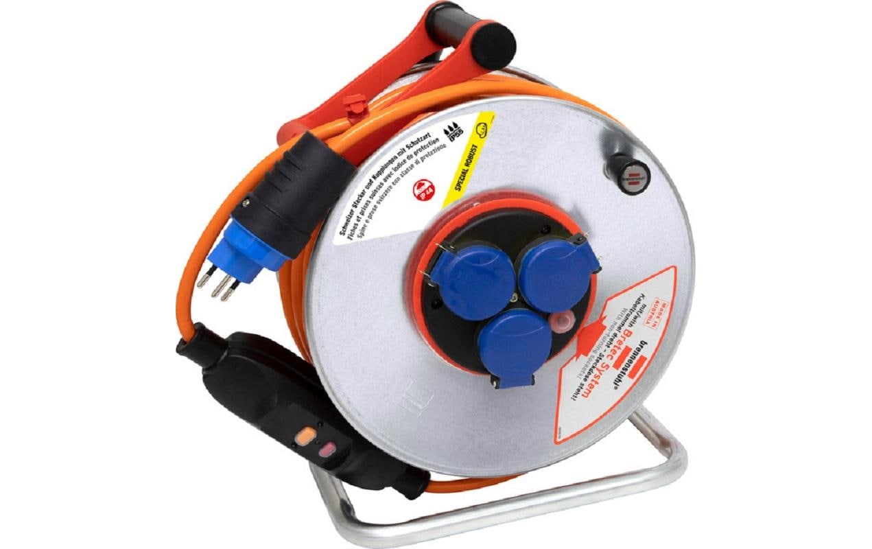 Brennenstuhl Baustellen-Kabelrolle Garant SK 240 25 m FI + Bretec 3x T13