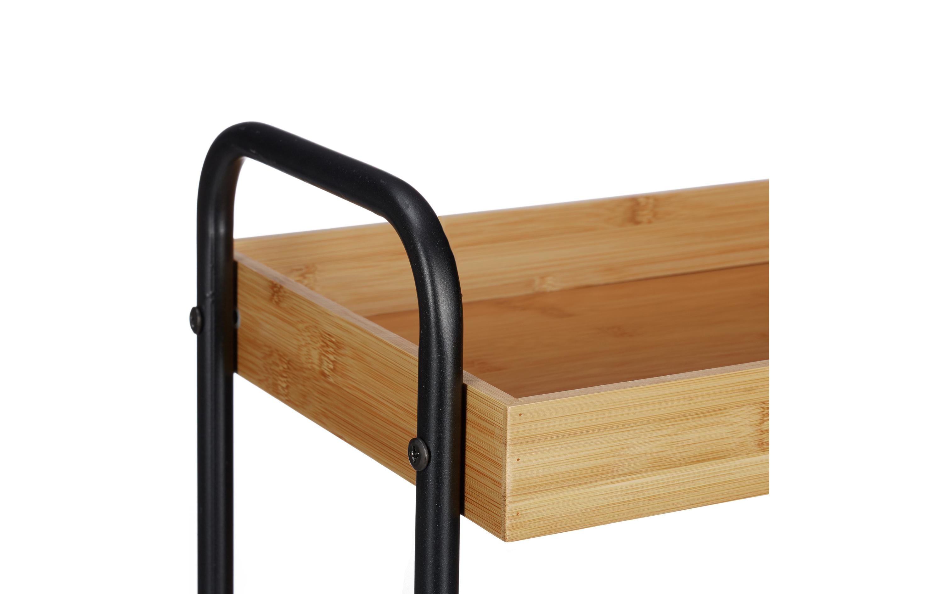 relaxdays Servierwagen mit 3 Ablagen 70 x 50 x 28 cm