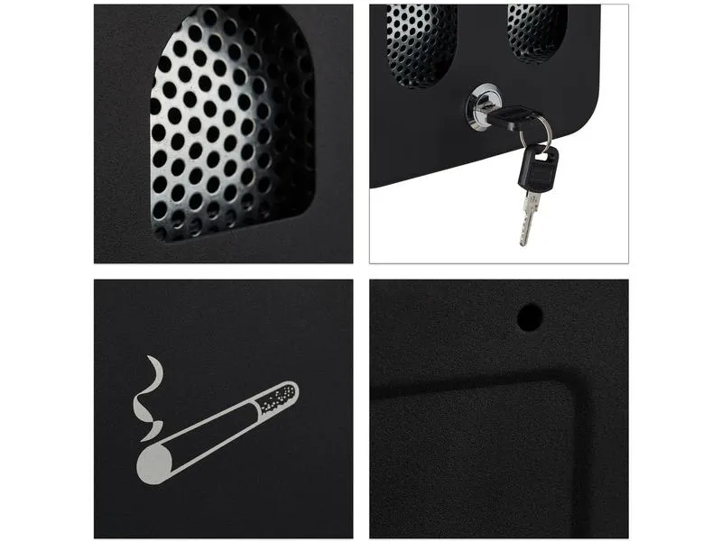 relaxdays Wandascher für aussen Schwarz/Silber relaxdays Wandascher für aussen Schwarz/Silber