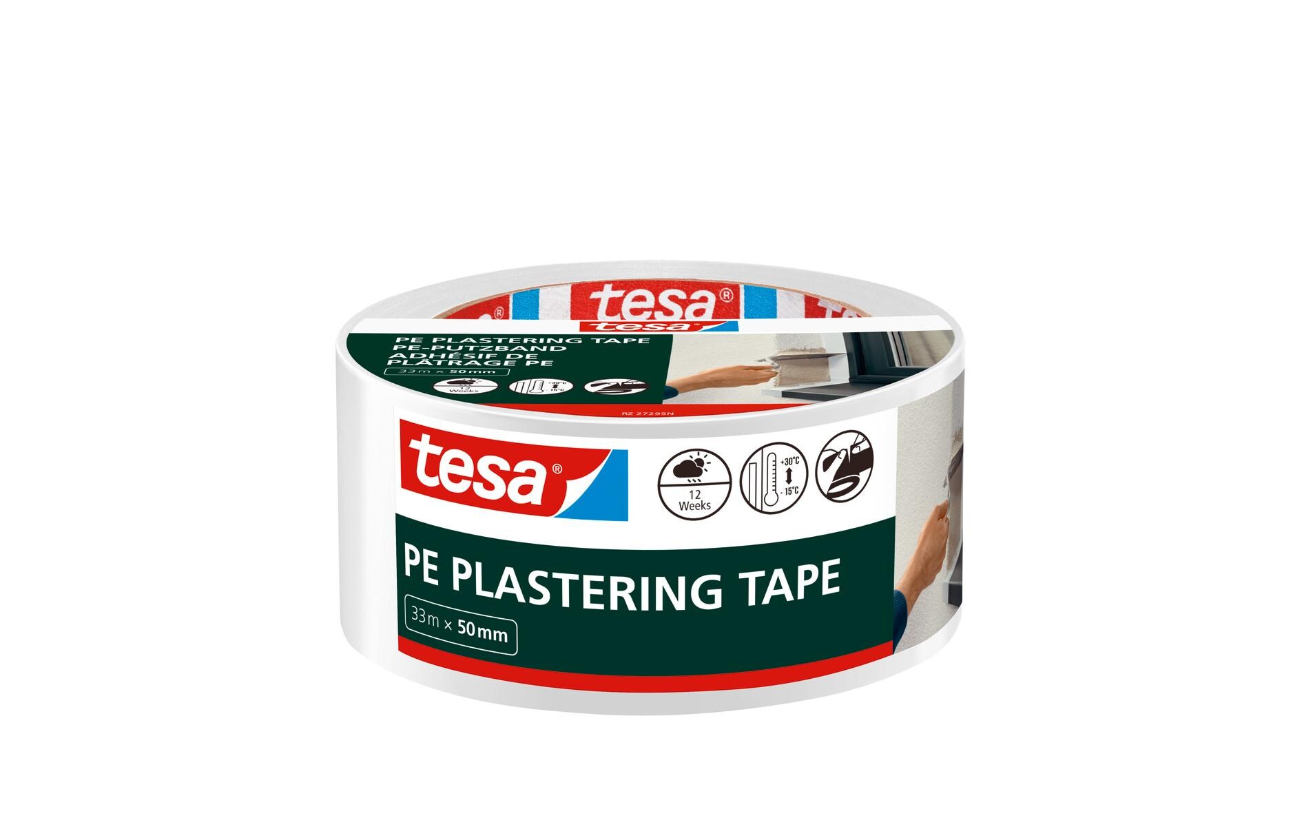 tesa PE Putzband, Weiss, 33 m x 50 mm