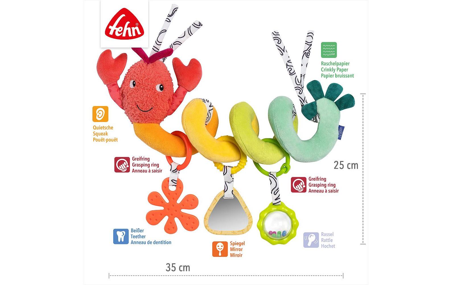 fehn Kinderwagenspielzeug Activity-Spirale Hummer Mehrfarbig
