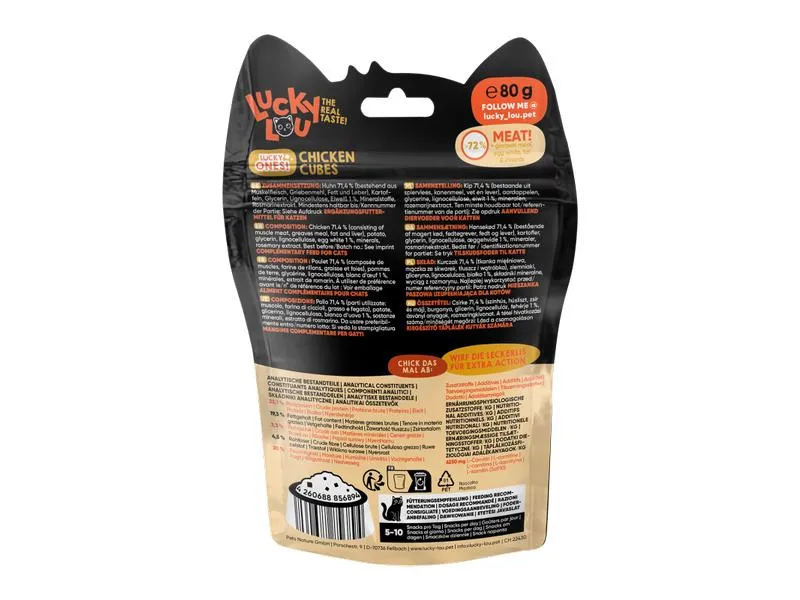 Lucky Lou Katzen-Snack Lucky Ones Cubes Huhn, 8 x 80 g Lucky Lou Katzen-Snack Lucky Ones Cubes Huhn, 8 x 80 g