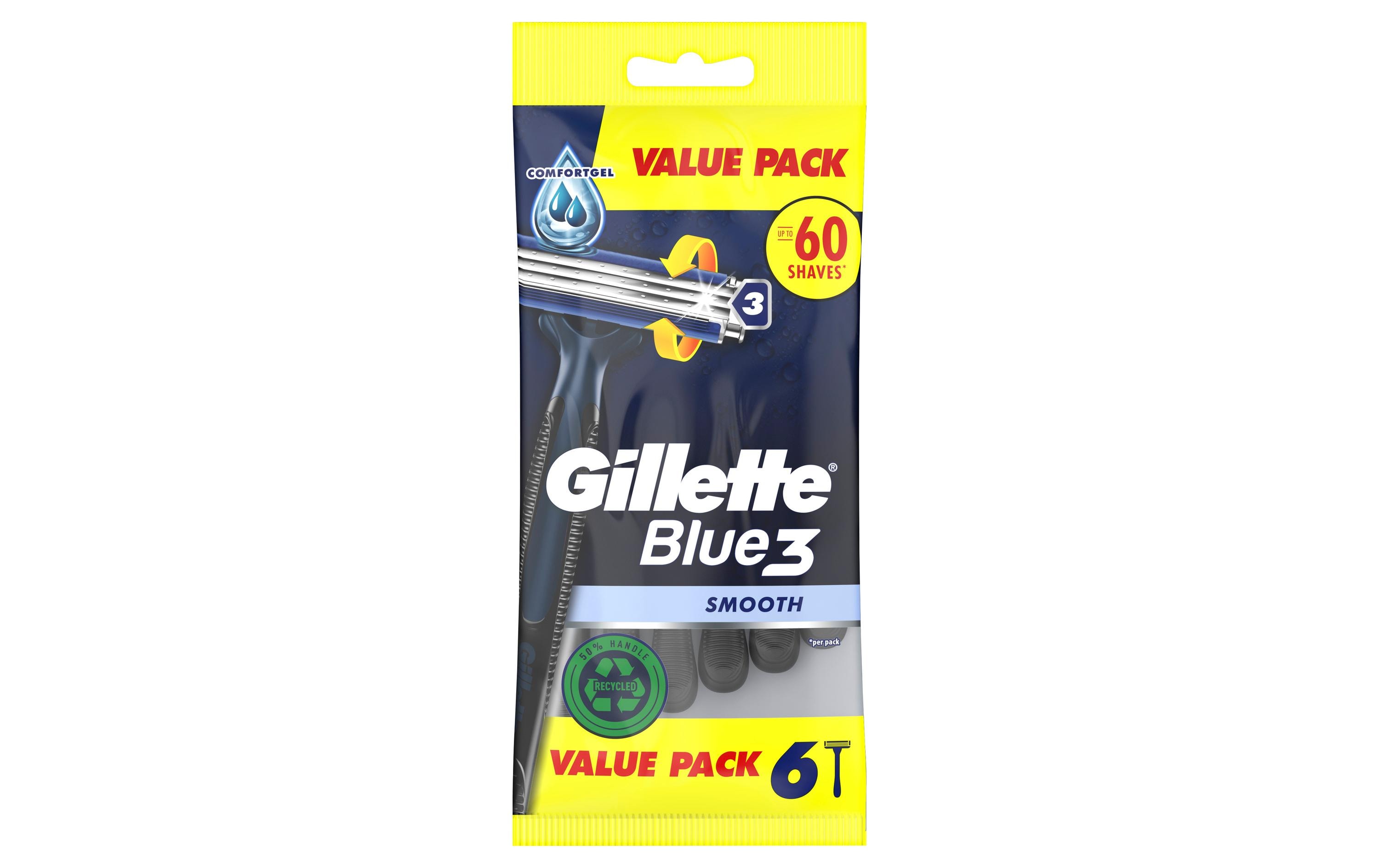 Gillette Einwegrasierer Blue 3 Smooth 6 Stück