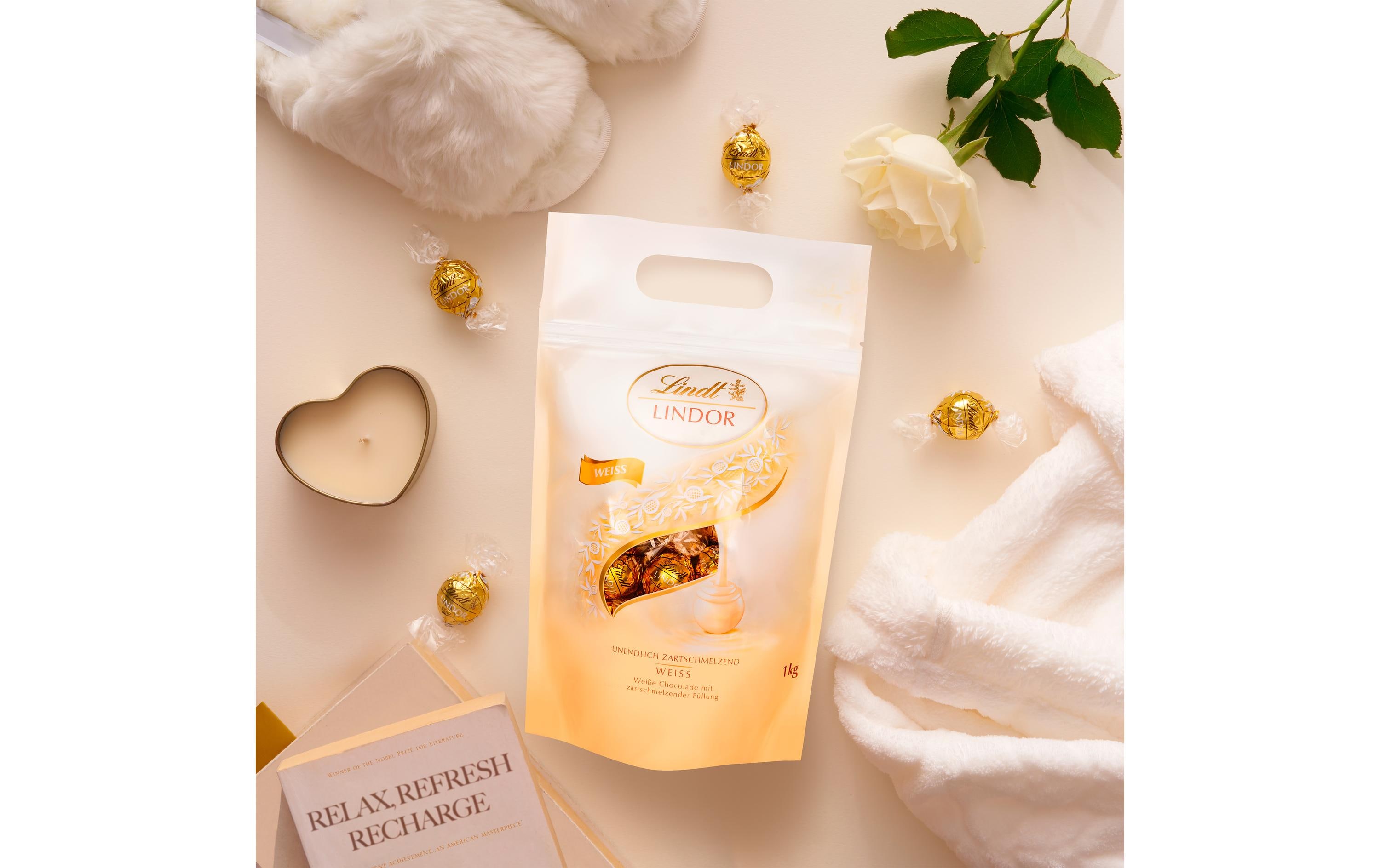 Lindt Schokoladen-Pralinen Lindor Kugeln White 1000 g