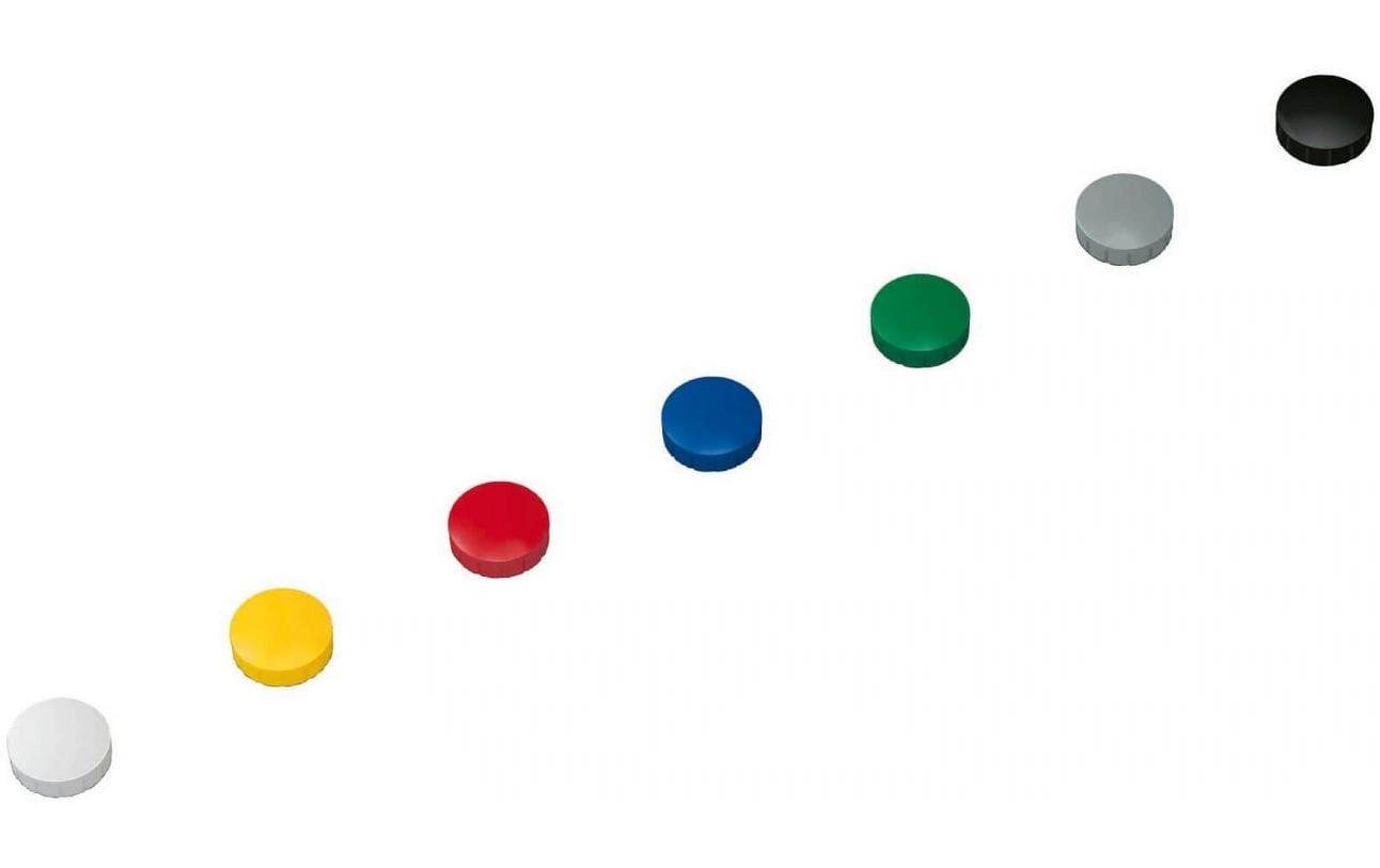 Maul Haftmagnet Solid Ø 20 mm, 300 g, farbig sortiert, 10 Stück