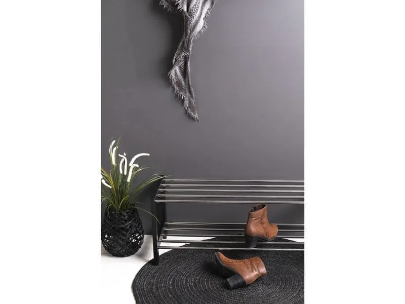 House Nordic Schuhregal Padova 77.8 x 32 cm, Schwarz/Silber House Nordic Schuhregal Padova 77.8 x 32 cm, Schwarz/Silber