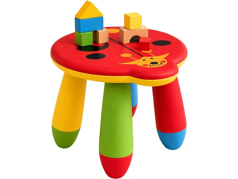 relaxdays Kinderhocker Marienkäfer, 25 x 32 cm, Mehrfarbig