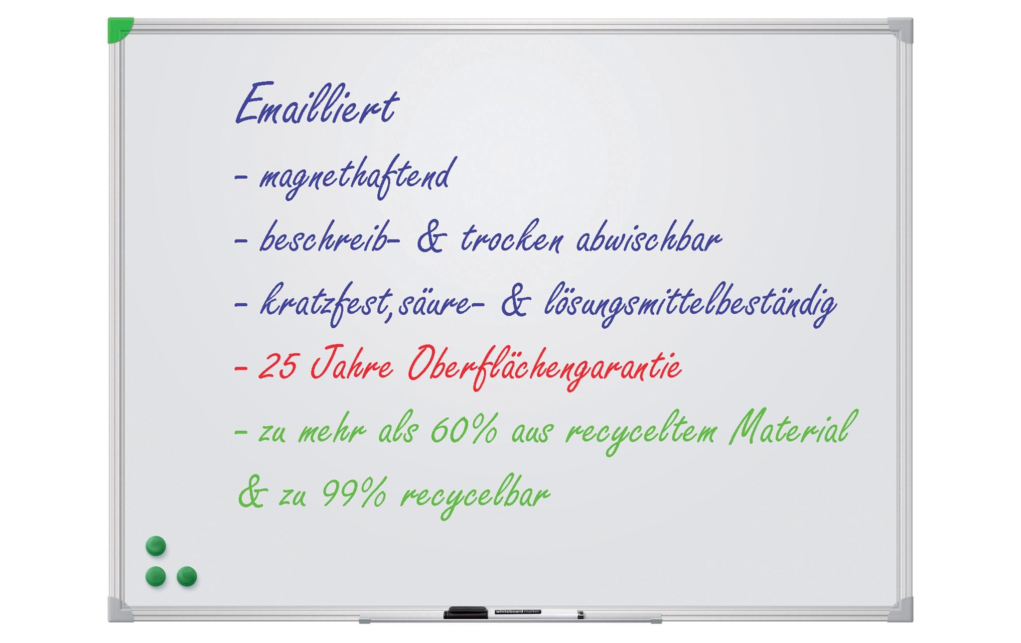Franken Magnethaftendes Whiteboard U-Act!Line 60 cm x 45 cm, Weiss