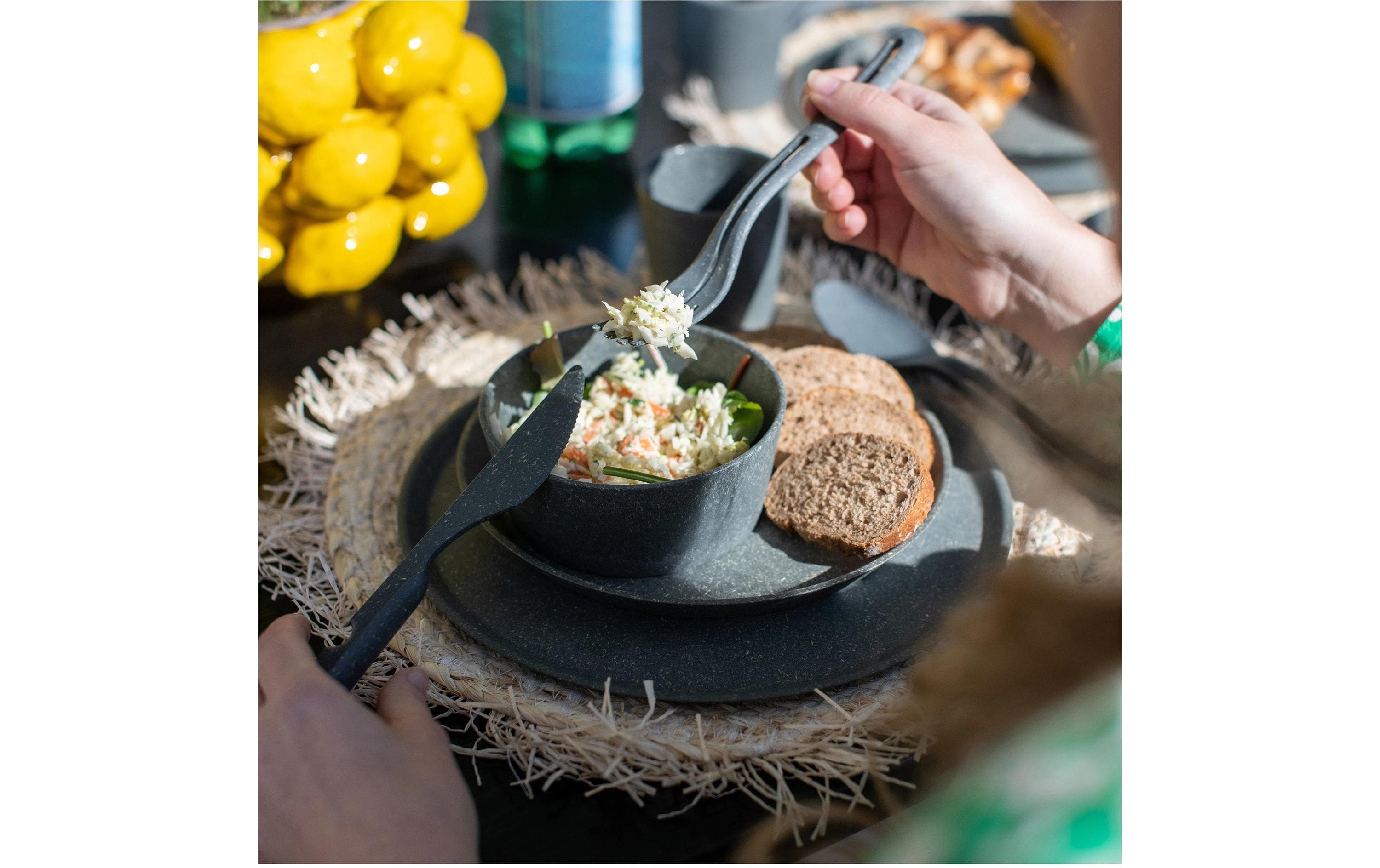 Koziol Besteck-Set to go Klikk 3-teilig, Ash Grey