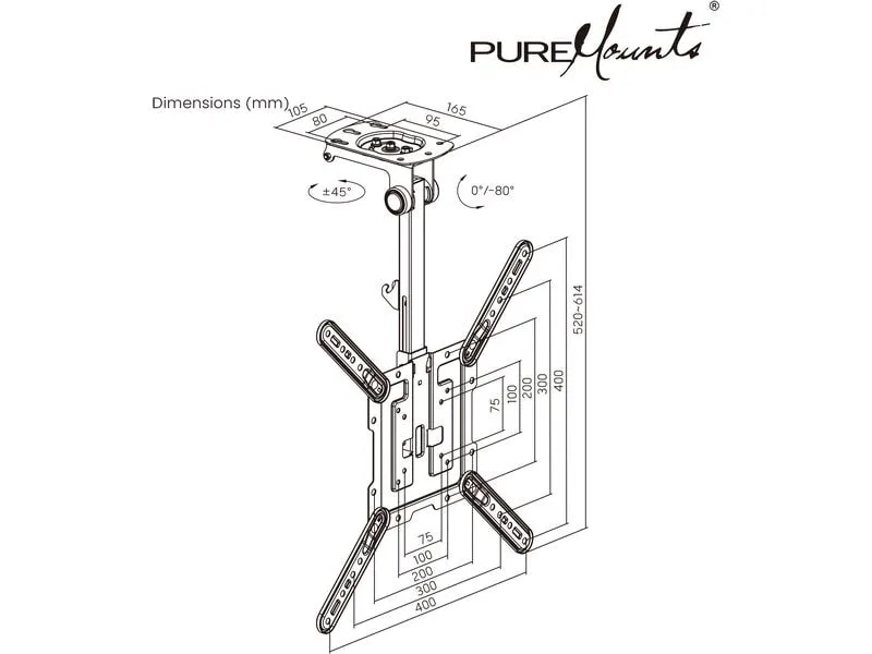 PureMounts Deckenhalterung PM-SLOPE-55 PureMounts Deckenhalterung PM-SLOPE-55