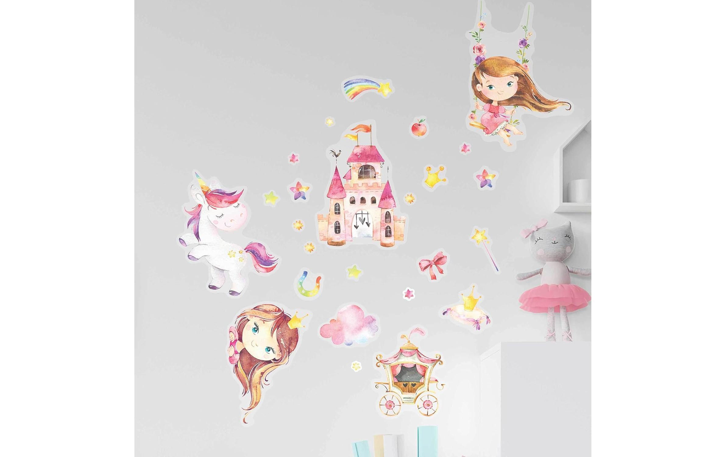 Papierdrachen Wandtattoo-Set Einhorn