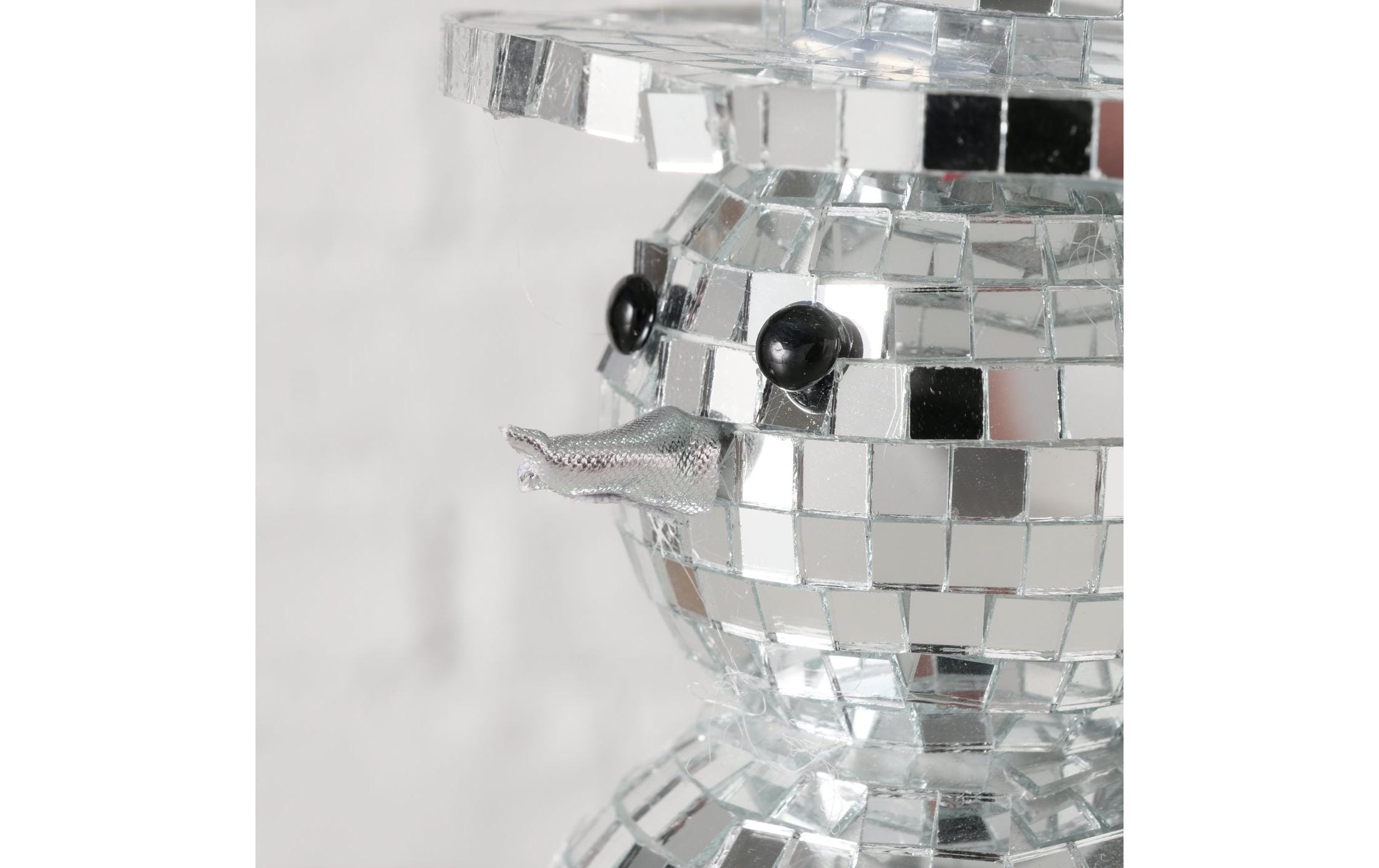 Boltze Weihnachtsschmuck Schneemann Disco Silber, 14 x 8 cm