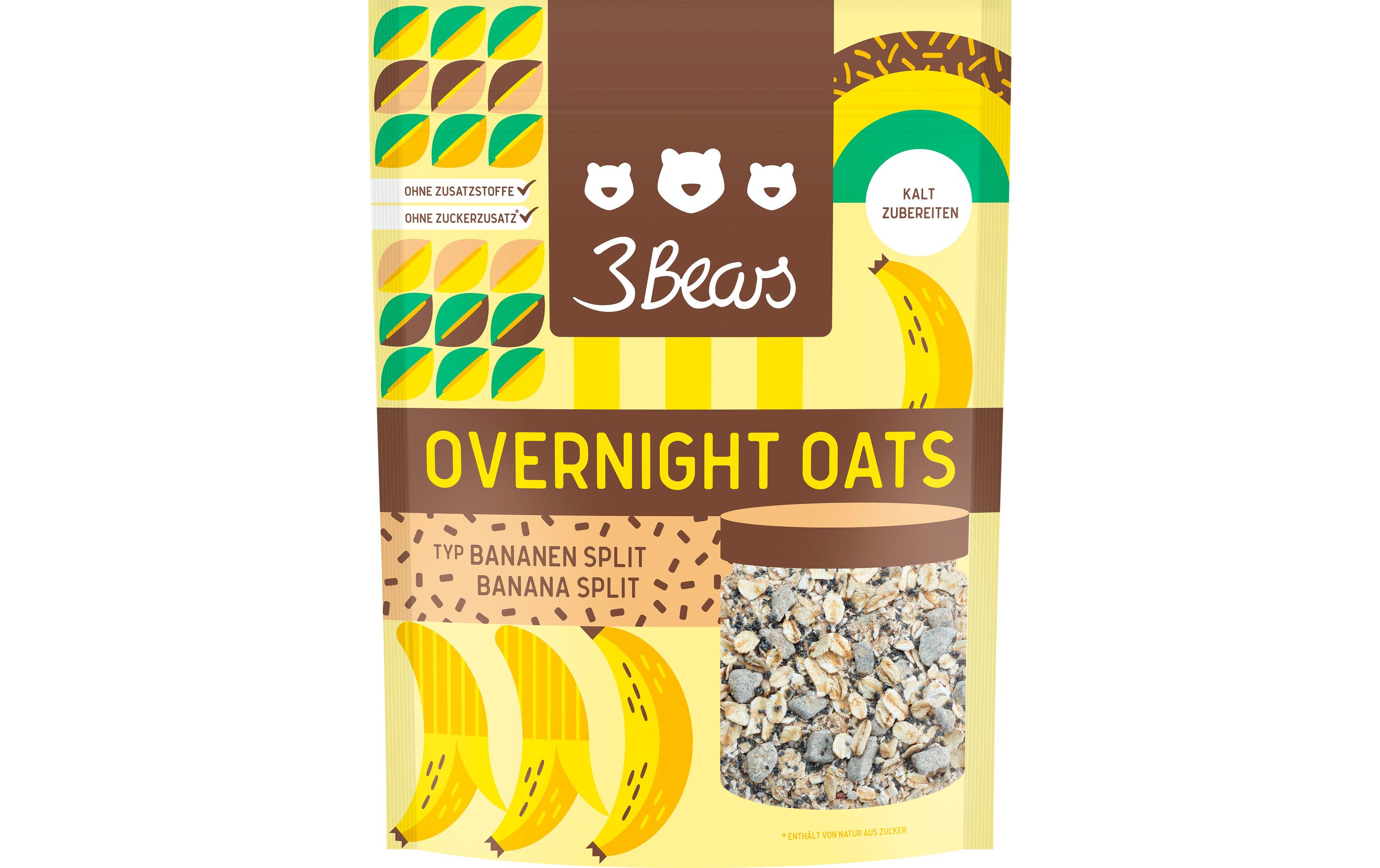 3Bears Overnight Oats – Bananen Split 400 g 3Bears Overnight Oats – Bananen Split 400 g