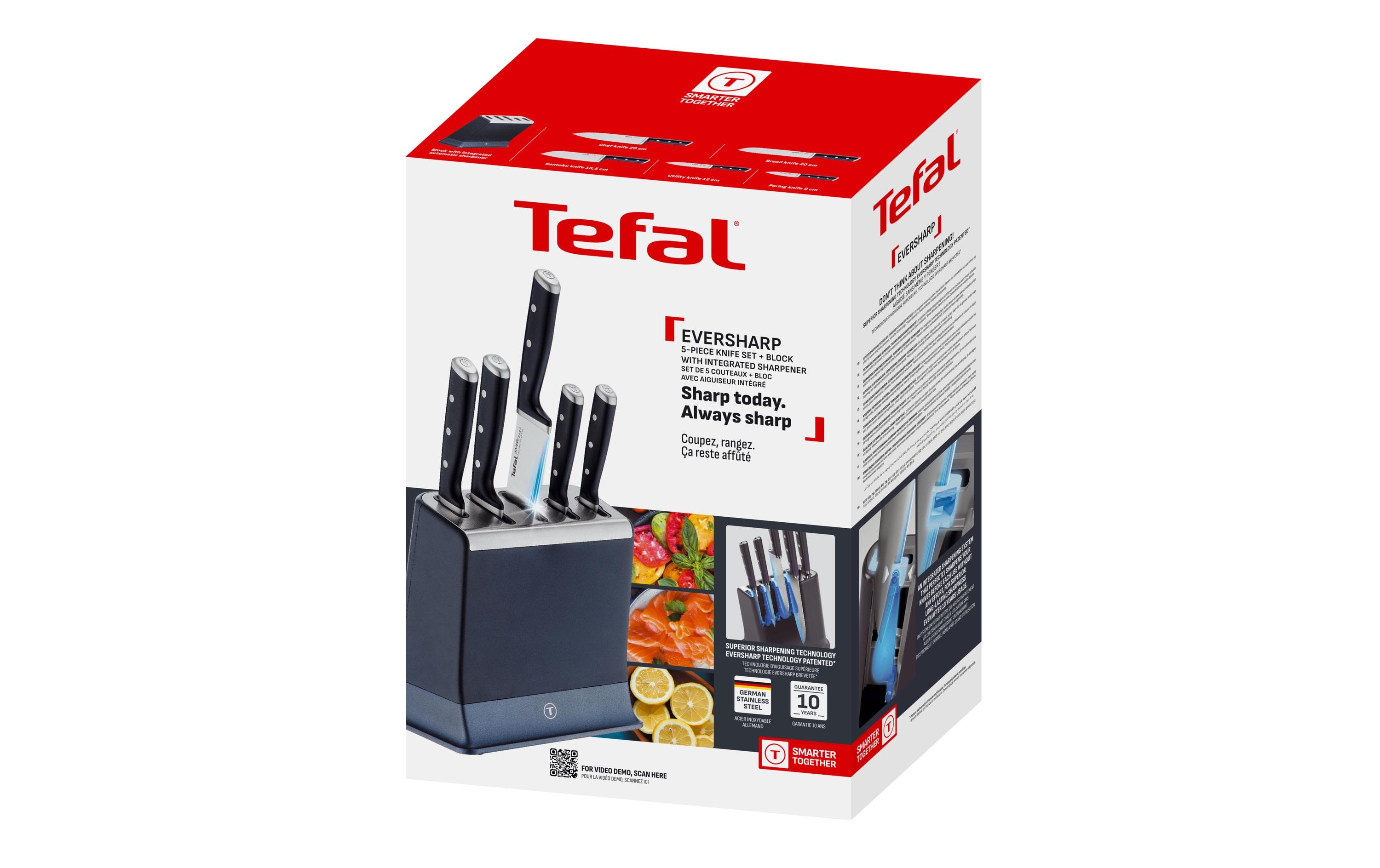 Tefal Messerblock Ever Sharp 5-teilig, Edelstahl
