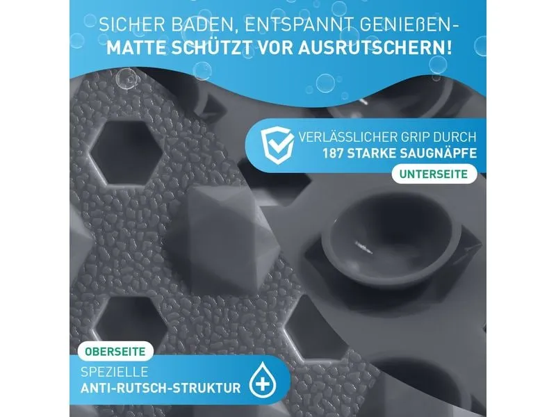 Flipline Badewannenmatte Grau