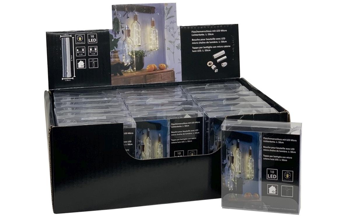 Dameco LED Lichterkette Angel Hair Flaschenverschluss 0.5 m, Silber Dameco LED Lichterkette Angel Hair Flaschenverschluss 0.5 m, Silber