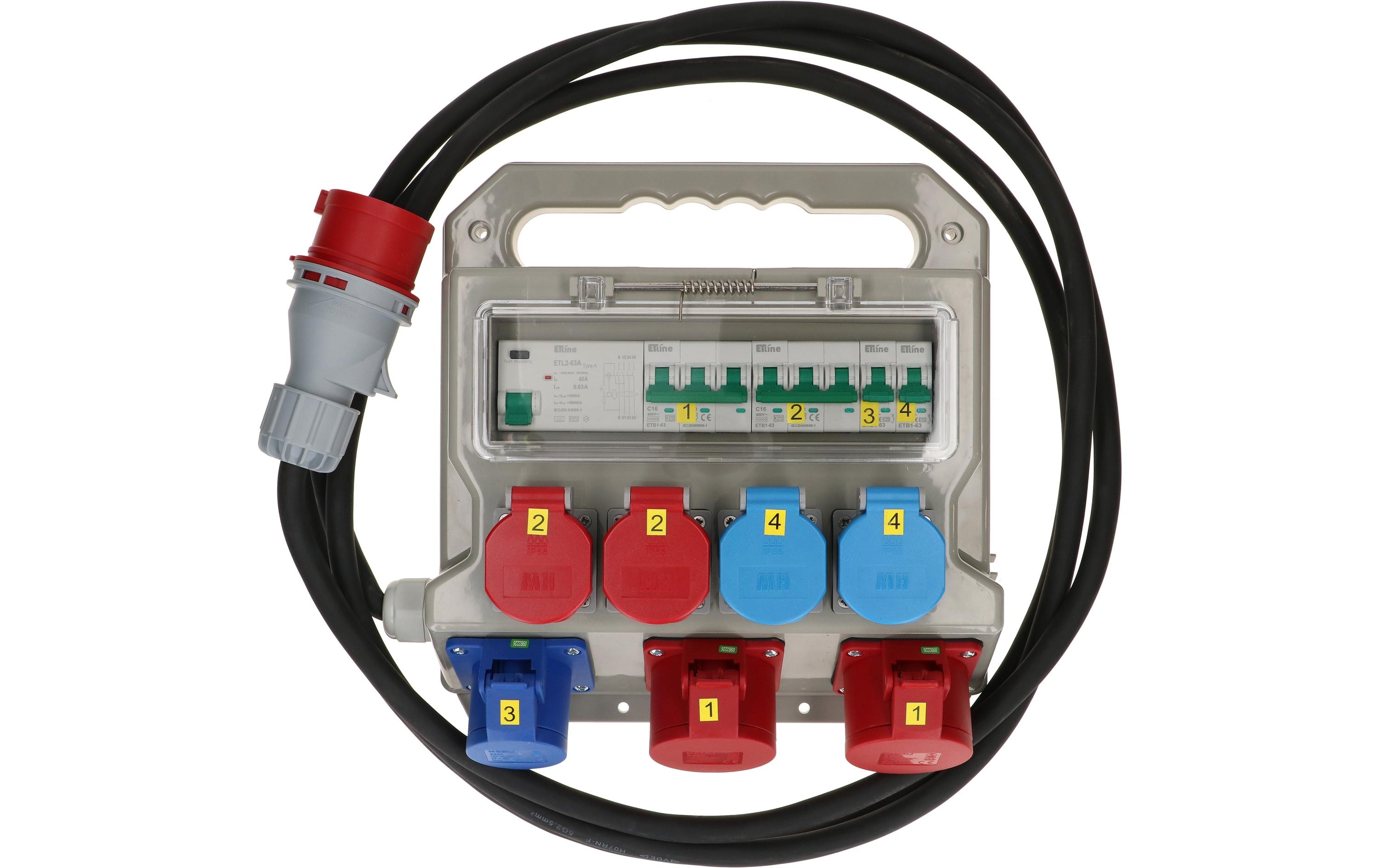 Max Hauri Baustromverteiler CEE16, T25, T23, 40A FI/LS, IP44