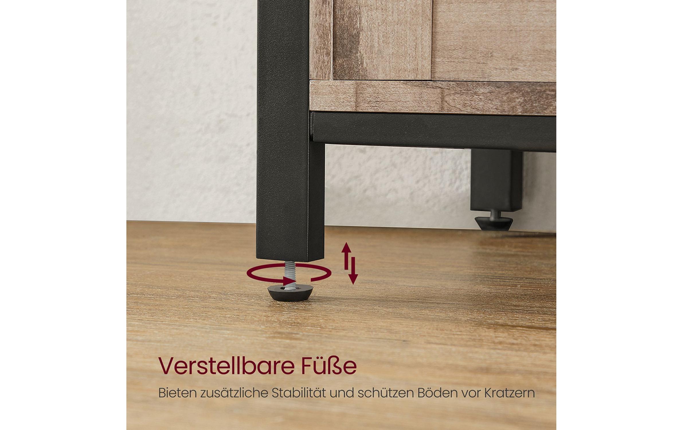 VASAGLE Kommode 100 x 80 cm, Braun/Schwarz
