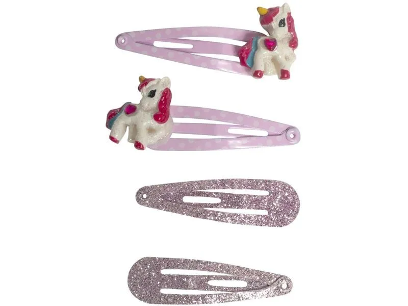 Parsa Beauty Kids Haarclips, Einhorn und Glitzer 4 Stück Parsa Beauty Kids Haarclips, Einhorn und Glitzer 4 Stück