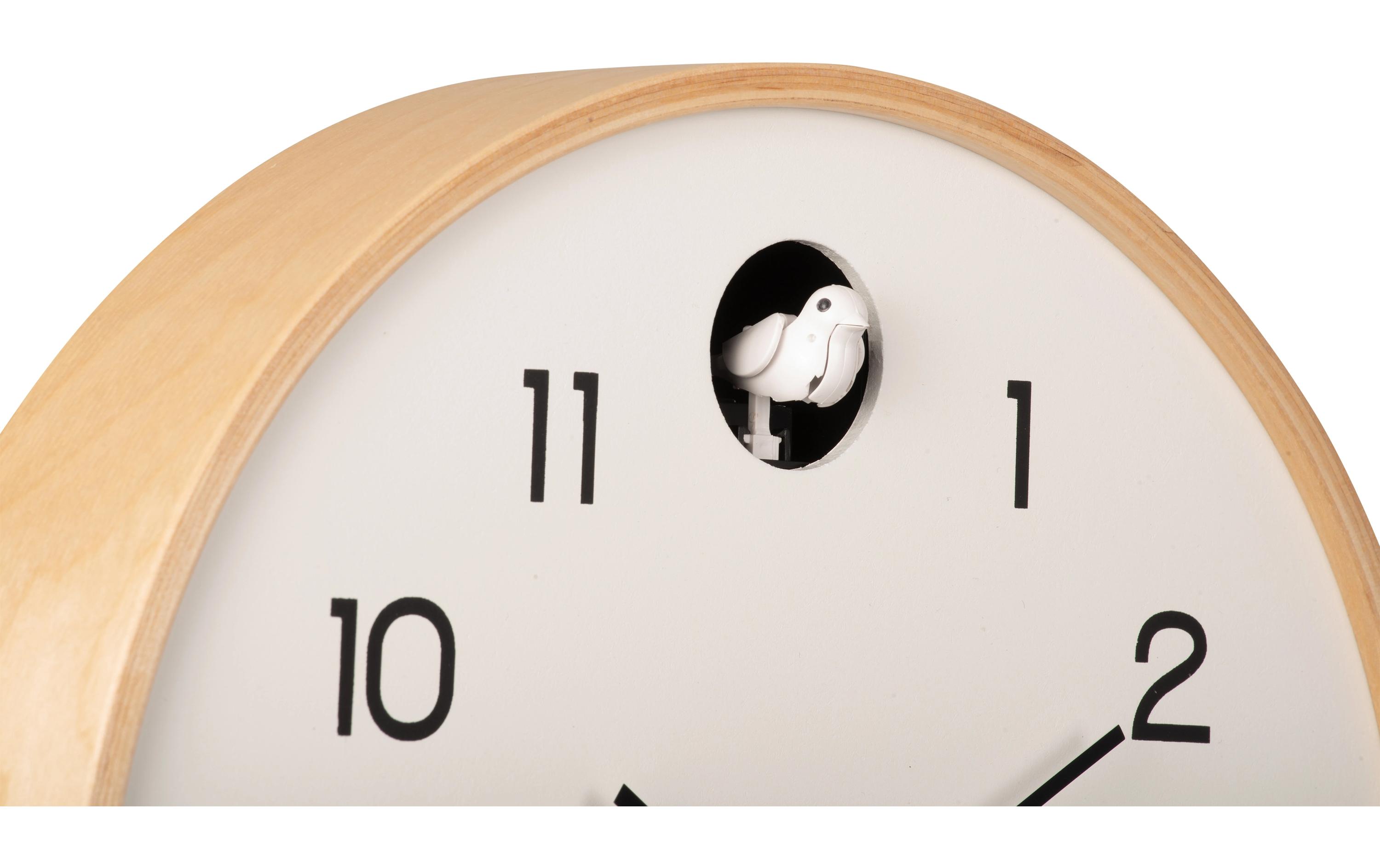 KARLSSON Wanduhr Natural Cuckoo 31.5 cm, Weiss