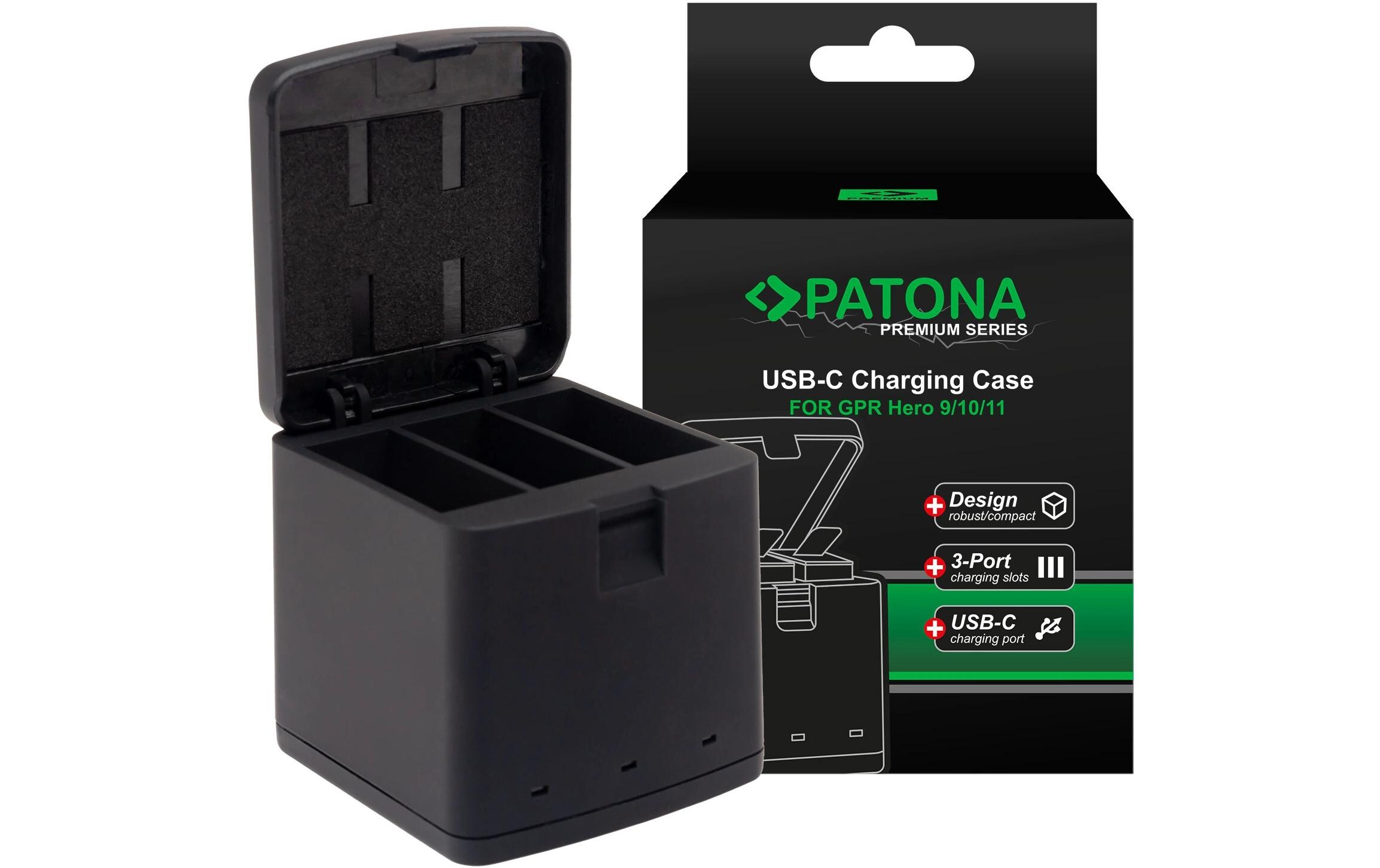 Patona Premium Tripple-Charger für GoPro Hero 9, 10 und 11